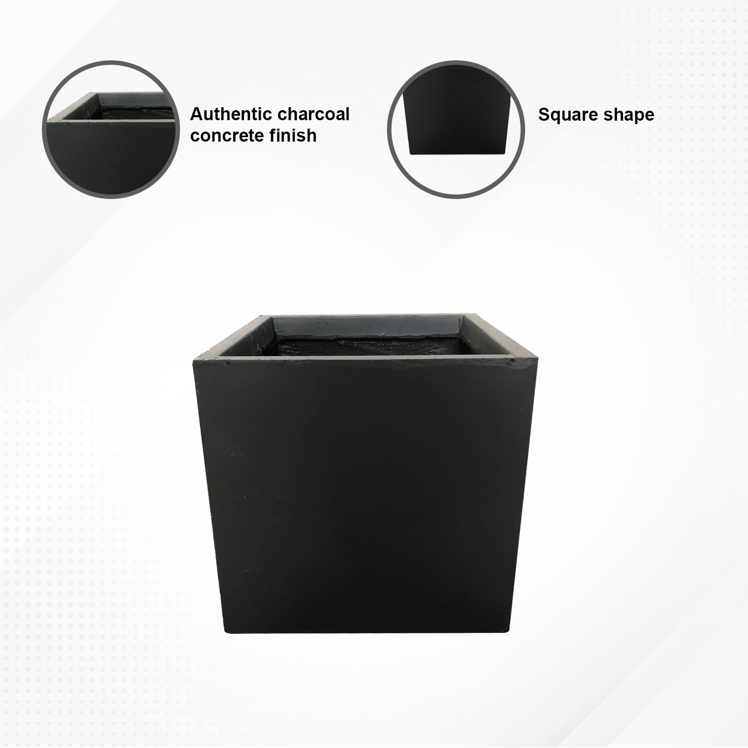 KANTE Square 12-in W x 12-in H Black Concrete Contemporary/Modern ...