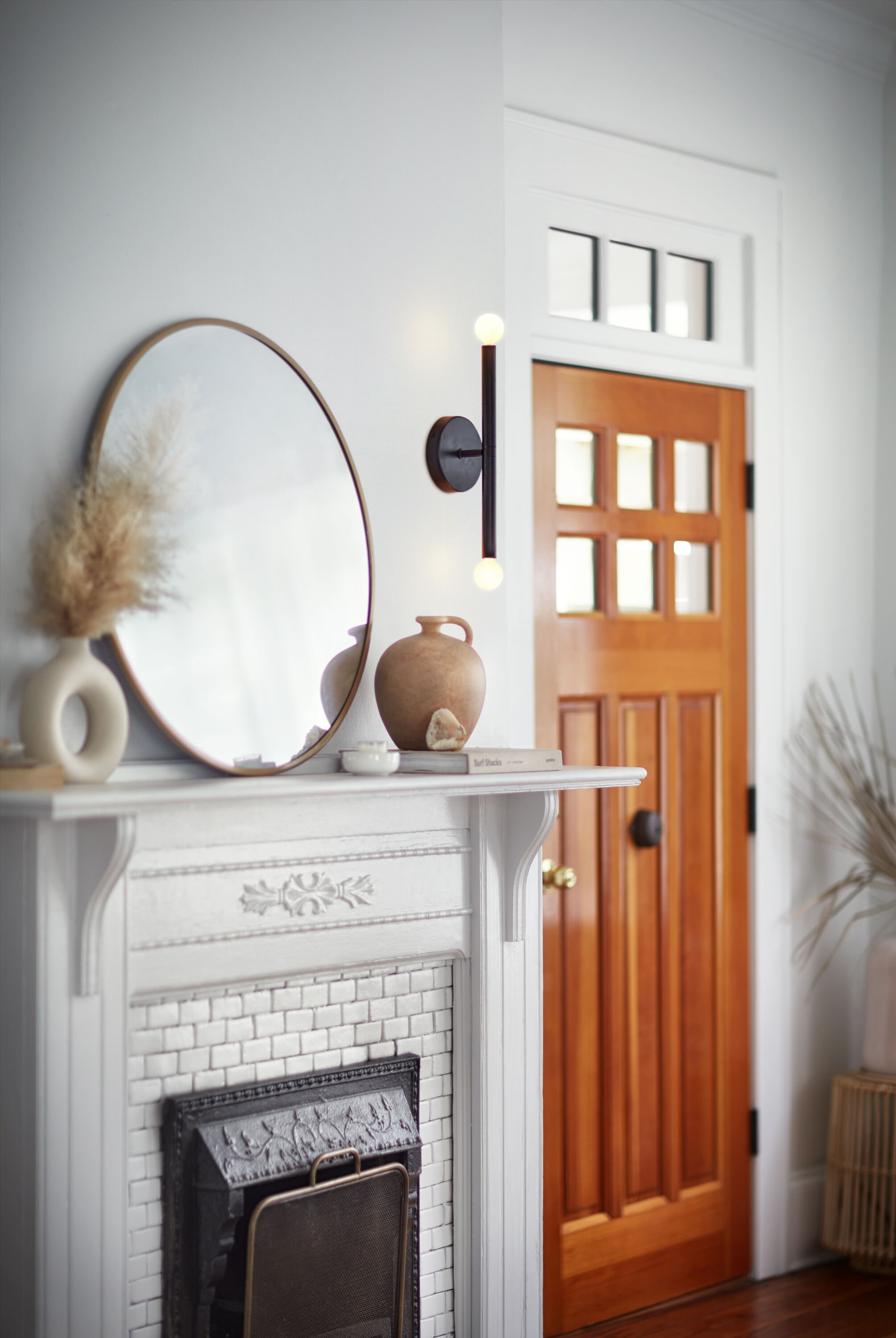 Millie 14" Black Steel Dimmable Cylinder Wall Sconce