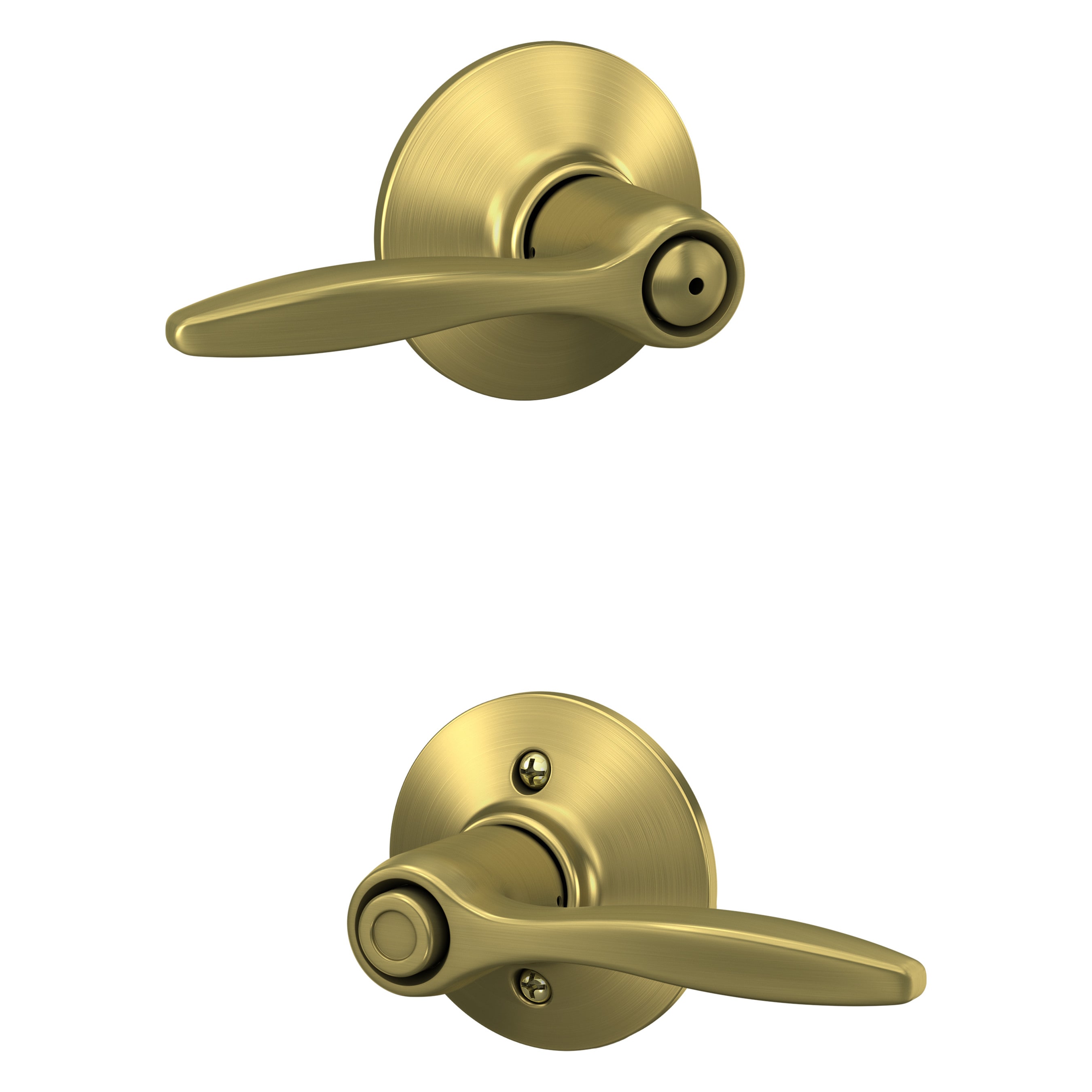 Schlage F40 DEL 608 Delfayo Satin Brass Universal Interior Bed/Bath Privacy Door Handle