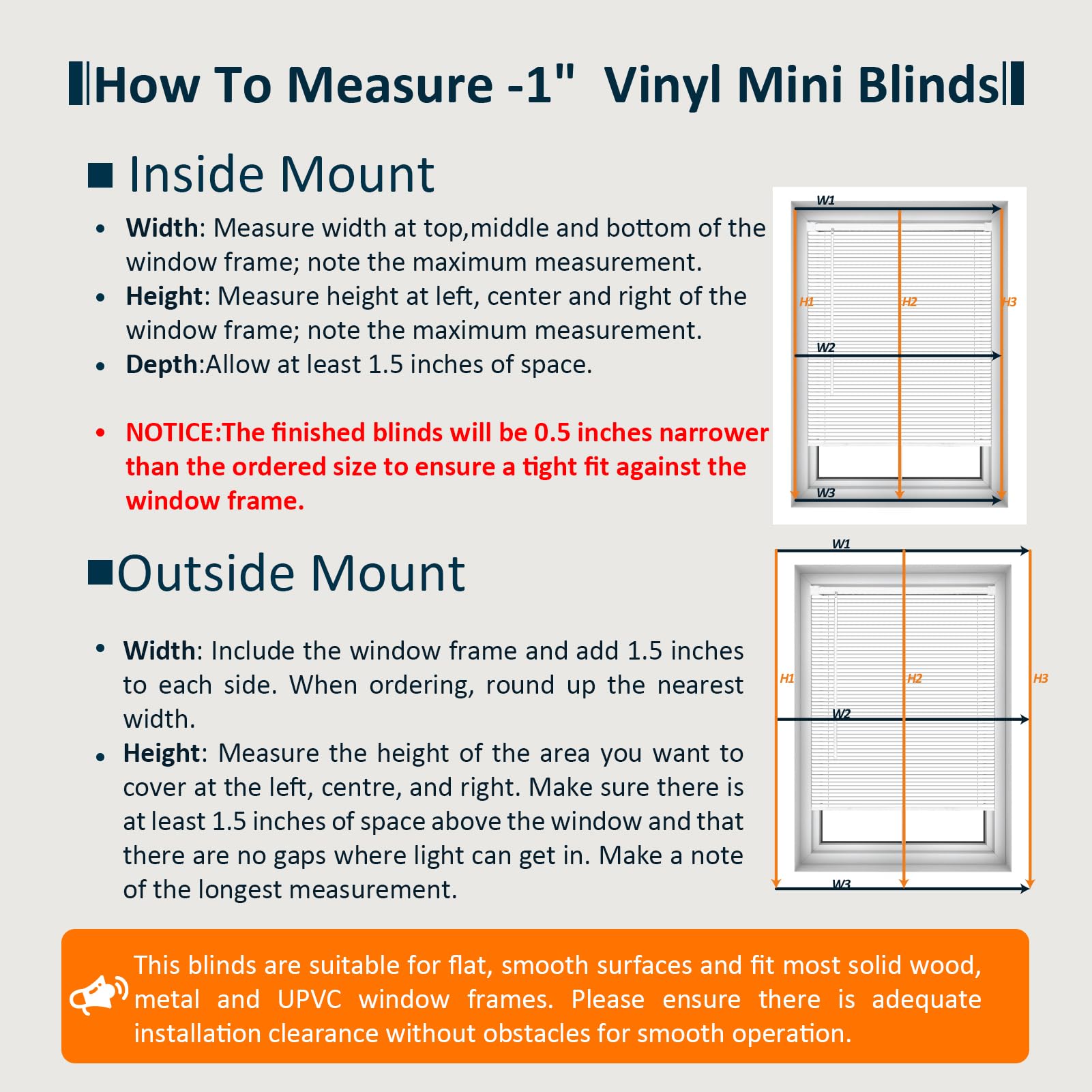 Anqtovp Cordless Light Filtering One Inch Vinyl Mini Blinds for Windows ...