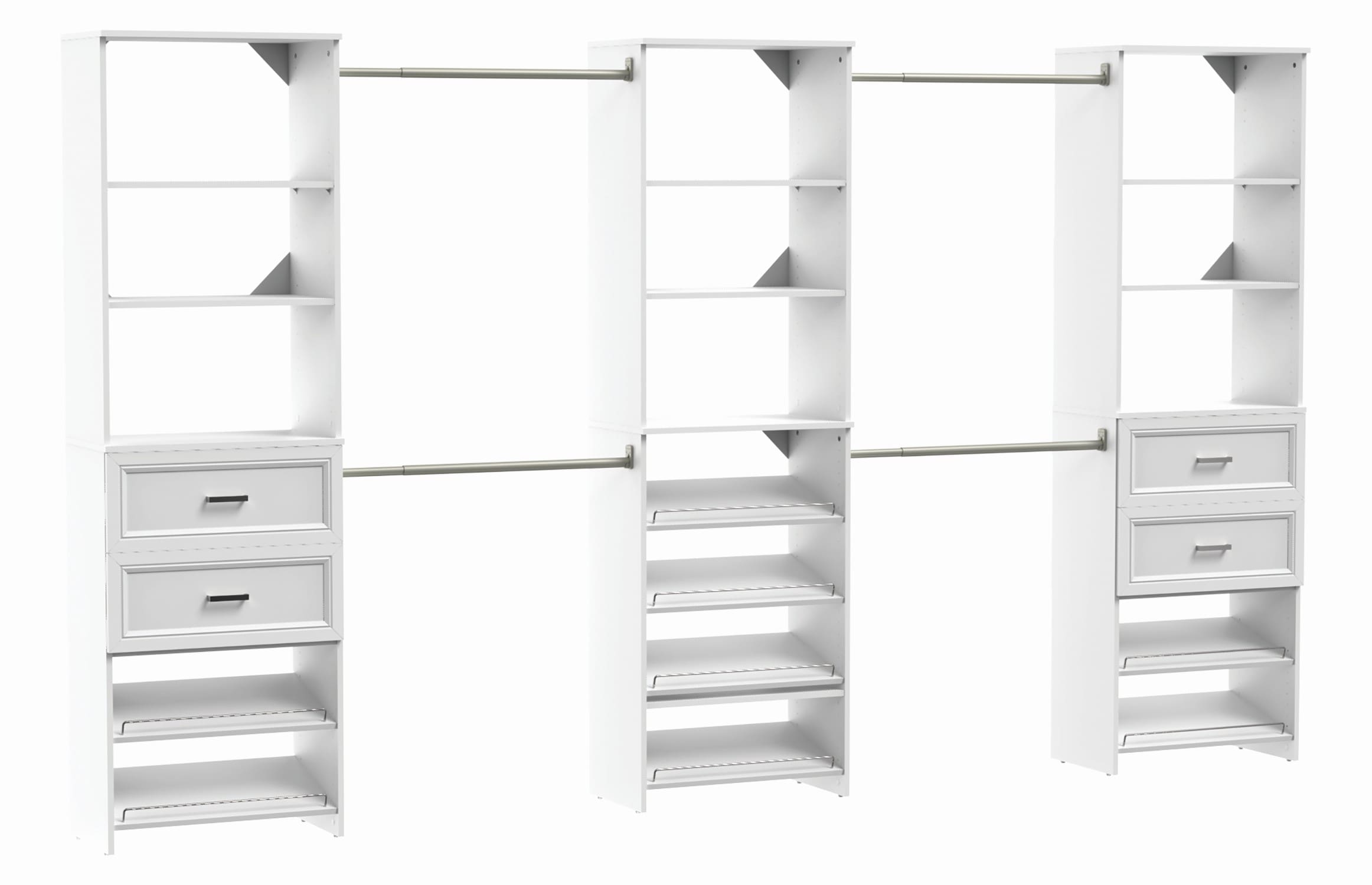 ClosetMaid 10000-06864 BrightWood 11.5-ft to 14-ft W x 6.87-ft H White Solid Shelving Wood Closet System