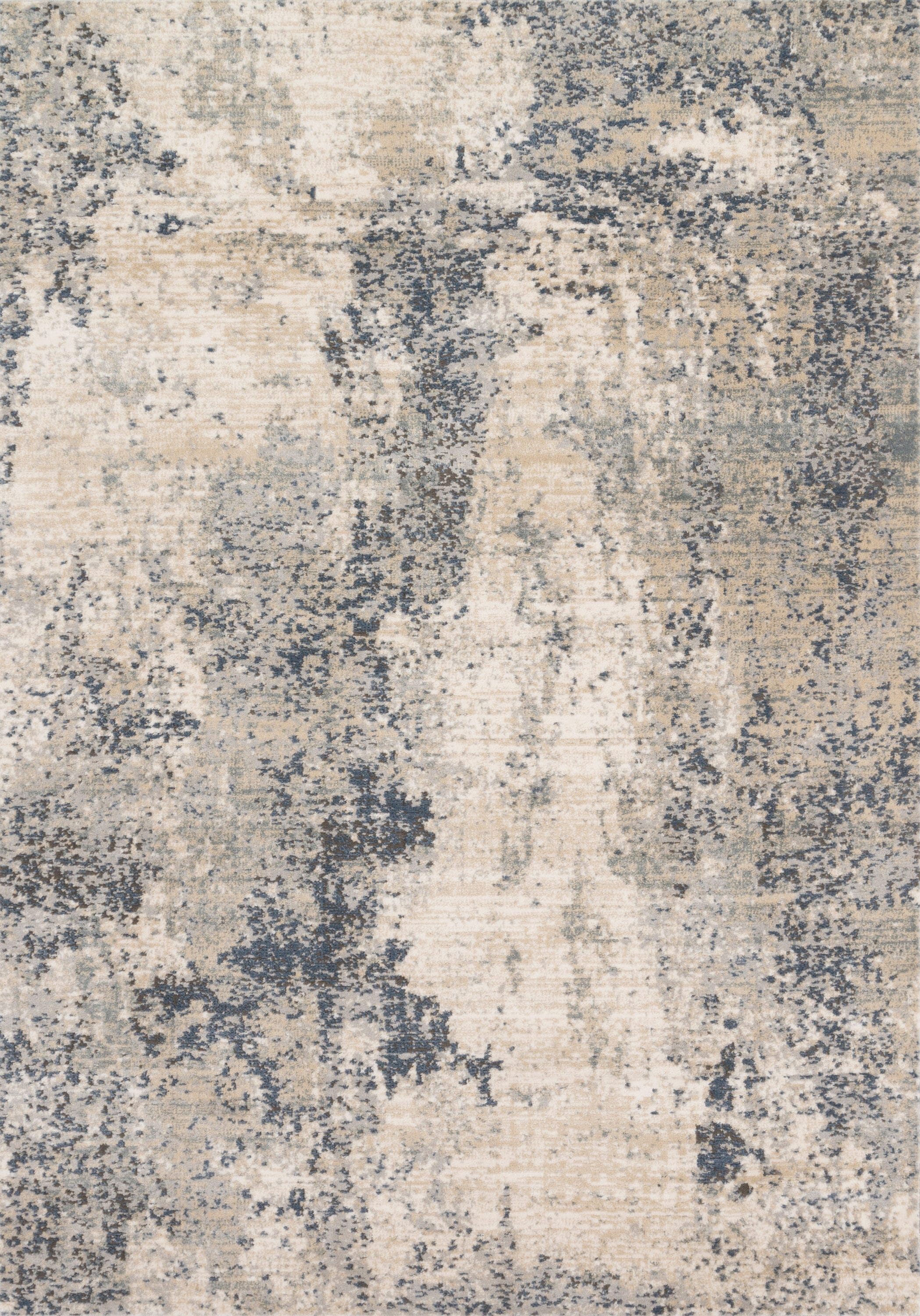 Handmade Reversible Abstract Blue Synthetic Area Rug 5'3" x 7'6"