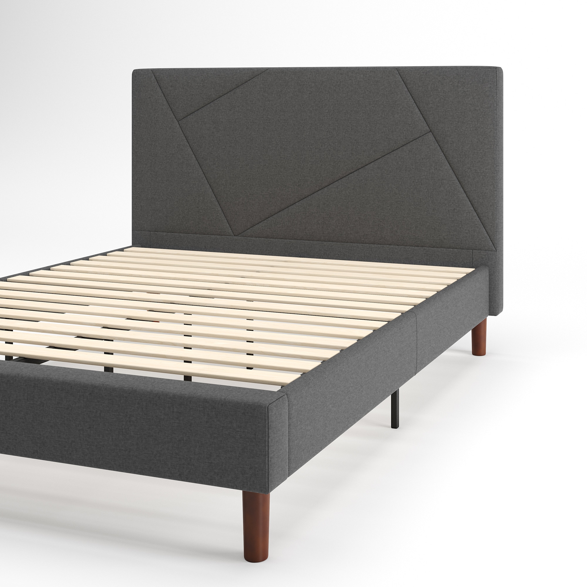 Zinus Dark Gray King Metal Upholstered Bed SPI-DEVZ-P-K at Lowes.com