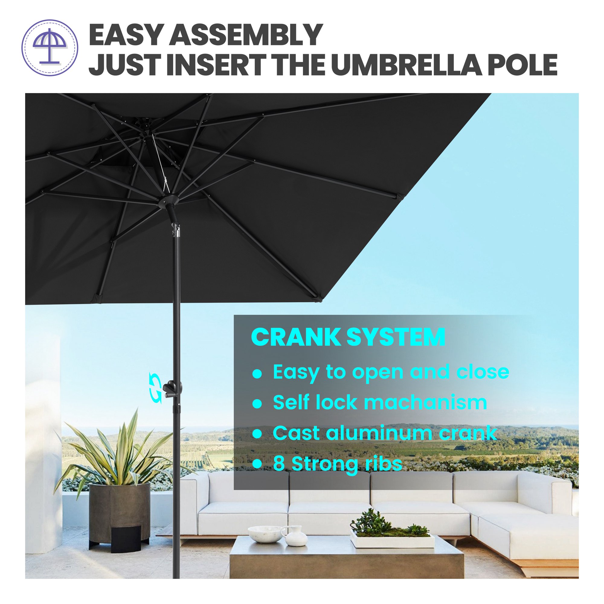 Crestlive Products CL-PU013BLK Umbrellas-2 - View #5
