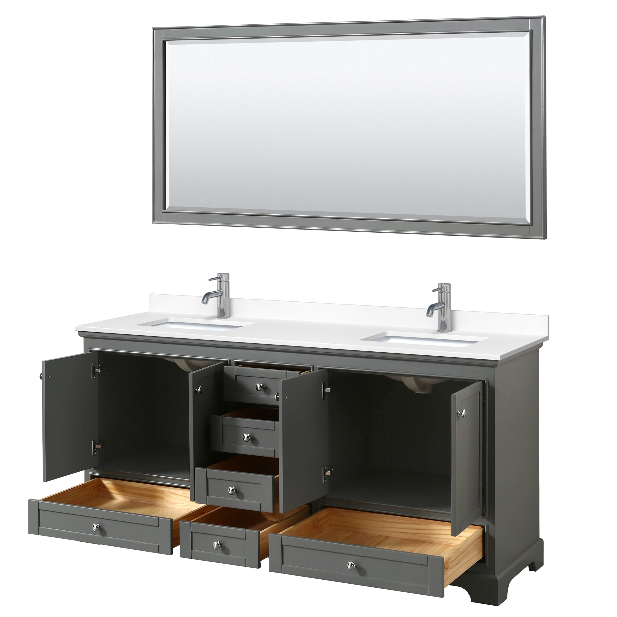 Wyndham Collection WCS202072DKGWCUNSM70 Bath-Vanity-Combo - View #2