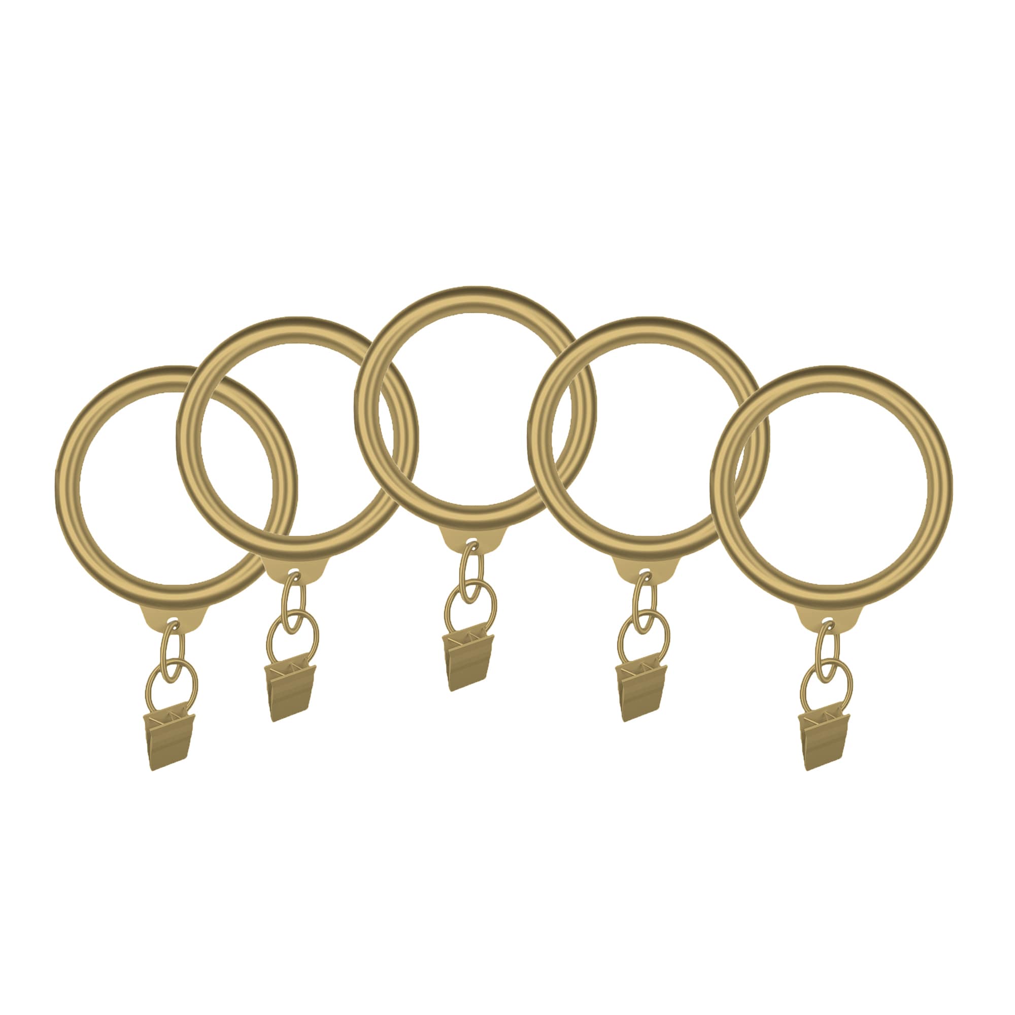 allen + roth 10-Pack 1-in Brushed Gold Aluminum Curtain Ring with
