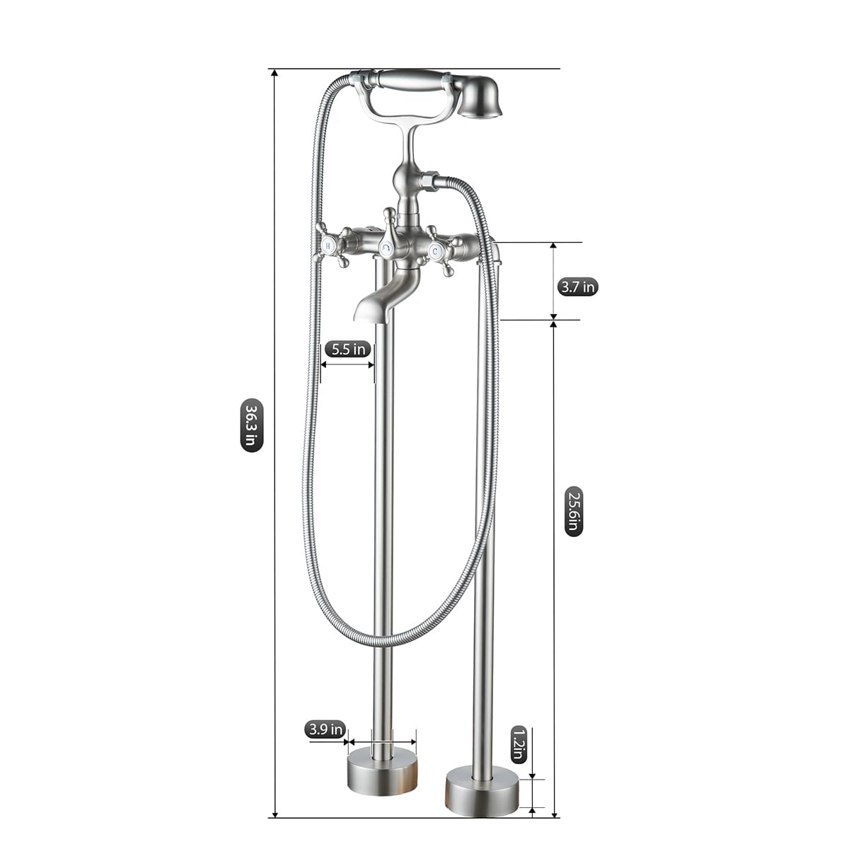 Mondawe AM-S125C-BN Roman-Tub-Faucets - View #7