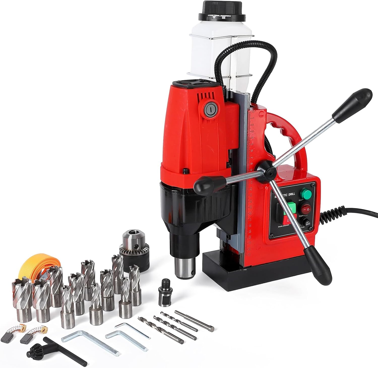GAOMON 1100W Magnetic Drill- 110V American Plug Mag Drill Press- Single Rail 12PCS Accessories- 580RPM- 1.57 Inch Max Drilling Diameter Heavy Duty #LSPPJOK-IQ2BFA8Y9J