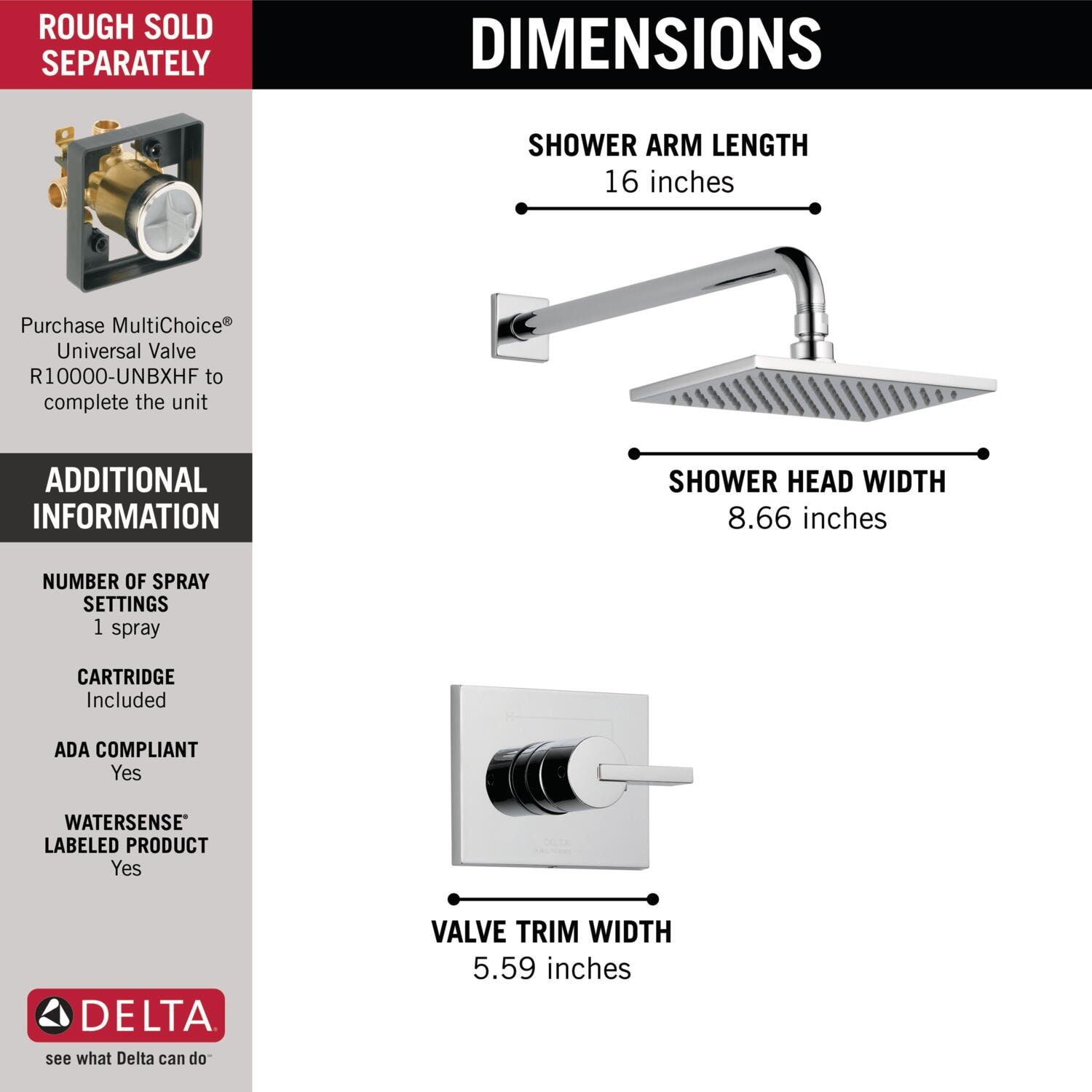 Delta T14253 Tub-Shower-Faucets - View #6