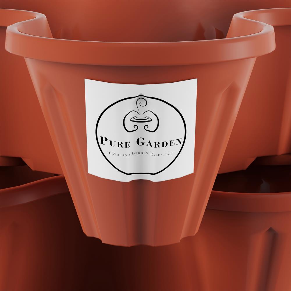 Terracotta 3-Tier Stacking Planters for Indoor/Outdoor Use
