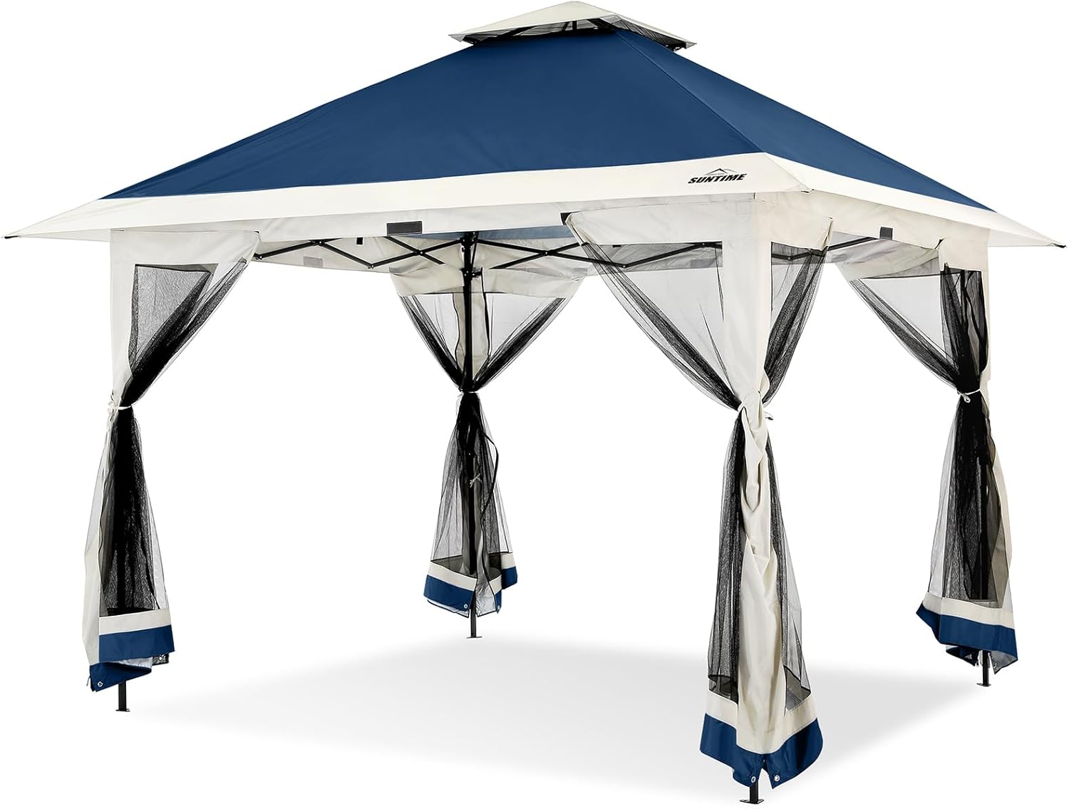 CESICIA GA-ZT-23 12-ft x 12-ft Gazebos Blue Gazebo with Soft Top Roof (Screen Included)