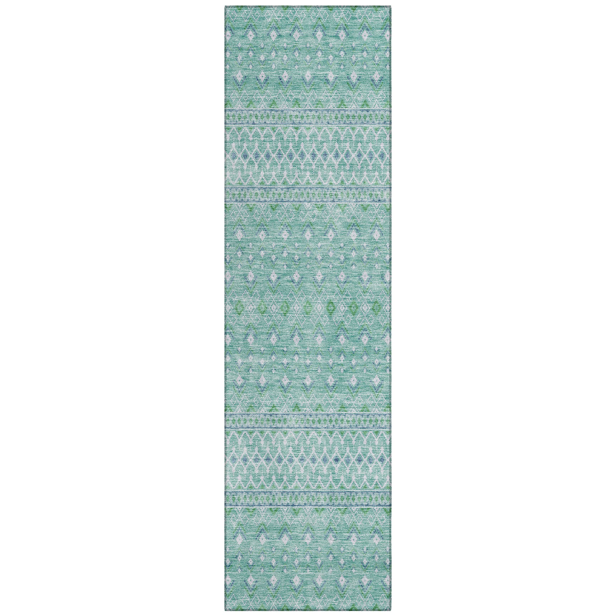 Addison Rugs ACN709AQ2X8 Chantille ACN709AQ 2 x 7 (ft) Polyester Aqua Rectangular Indoor/Outdoor Geometric Machine washable Area rug
