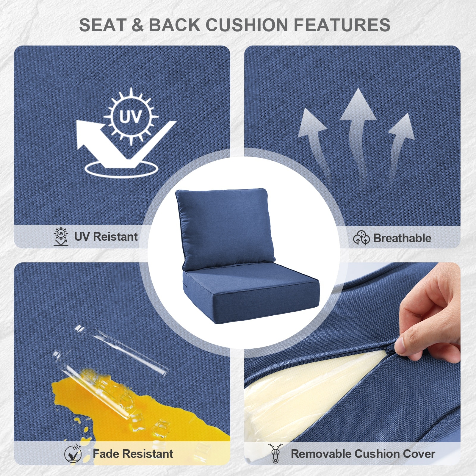 Pocassy PJZBD022-1 Patio-Furniture-Cushions - View #5