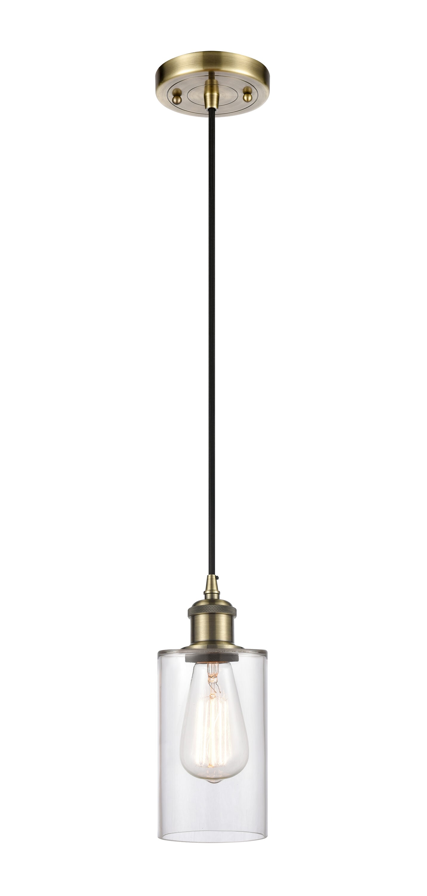 Innovations Lighting Clymer Antique Brass Traditional Clear Glass ...