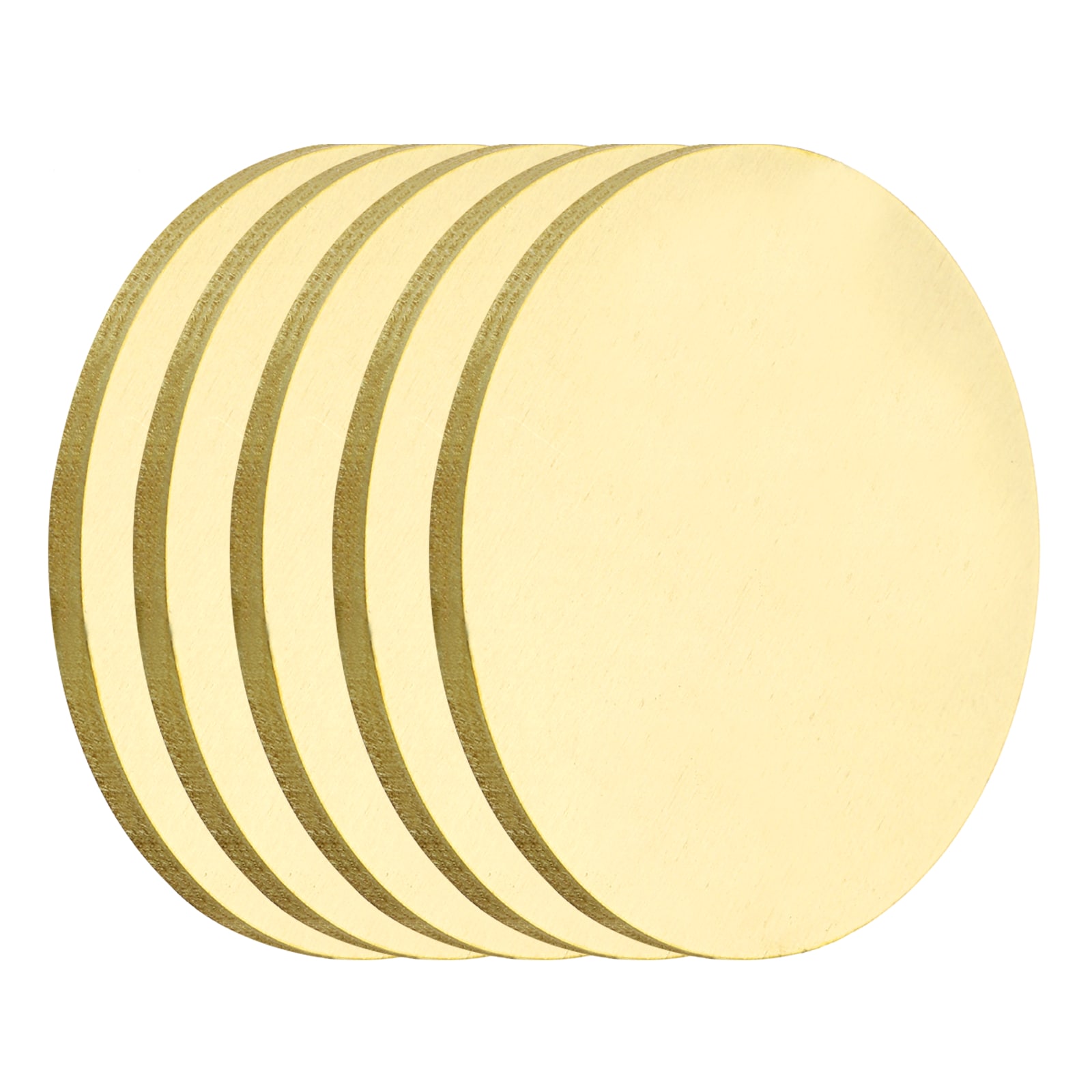 Unique Bargains 5pcs Round Brass Plate 50mm(1.97Inch)Dia Pure Copper Sheets 3mm H62 Brass Copper Metal Sheet for Crafts DIY Electrical Repairs Industrial Use Metal Stamping