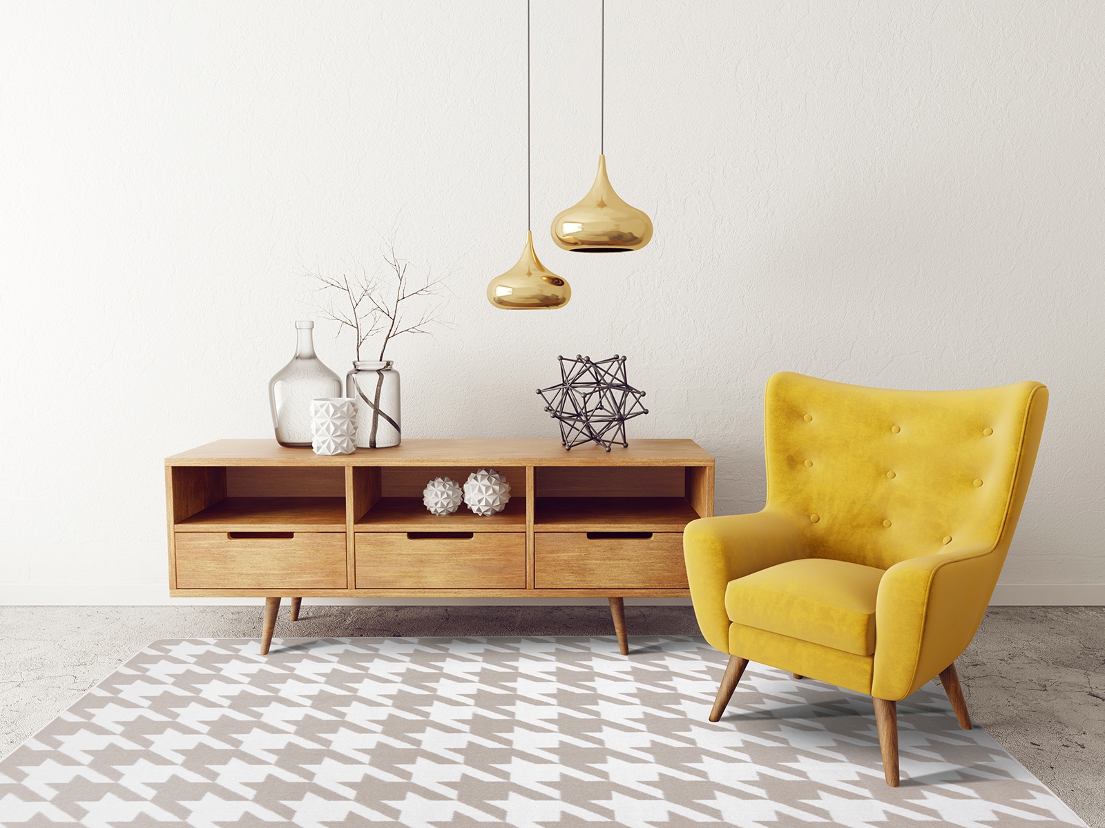 Joy Carpets 2032C-02 Impressions 5 x 8 (ft) Tufted Nylon Taupe Rectangular Indoor Geometric Farmhouse/Cottage Area rug