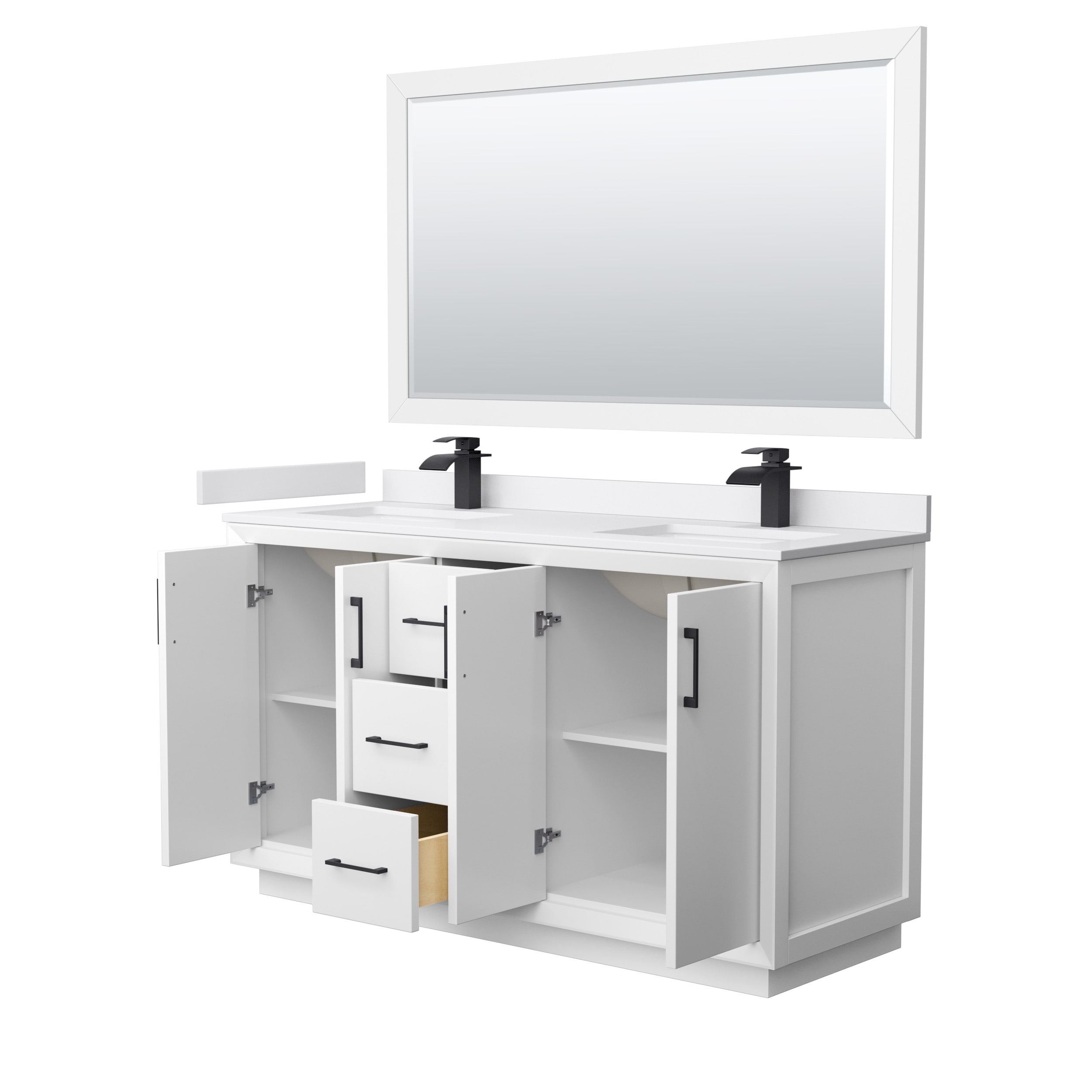 Wyndham Collection WCF414160DWBWCUNSM58 Bath-Vanity-Combo - View #2