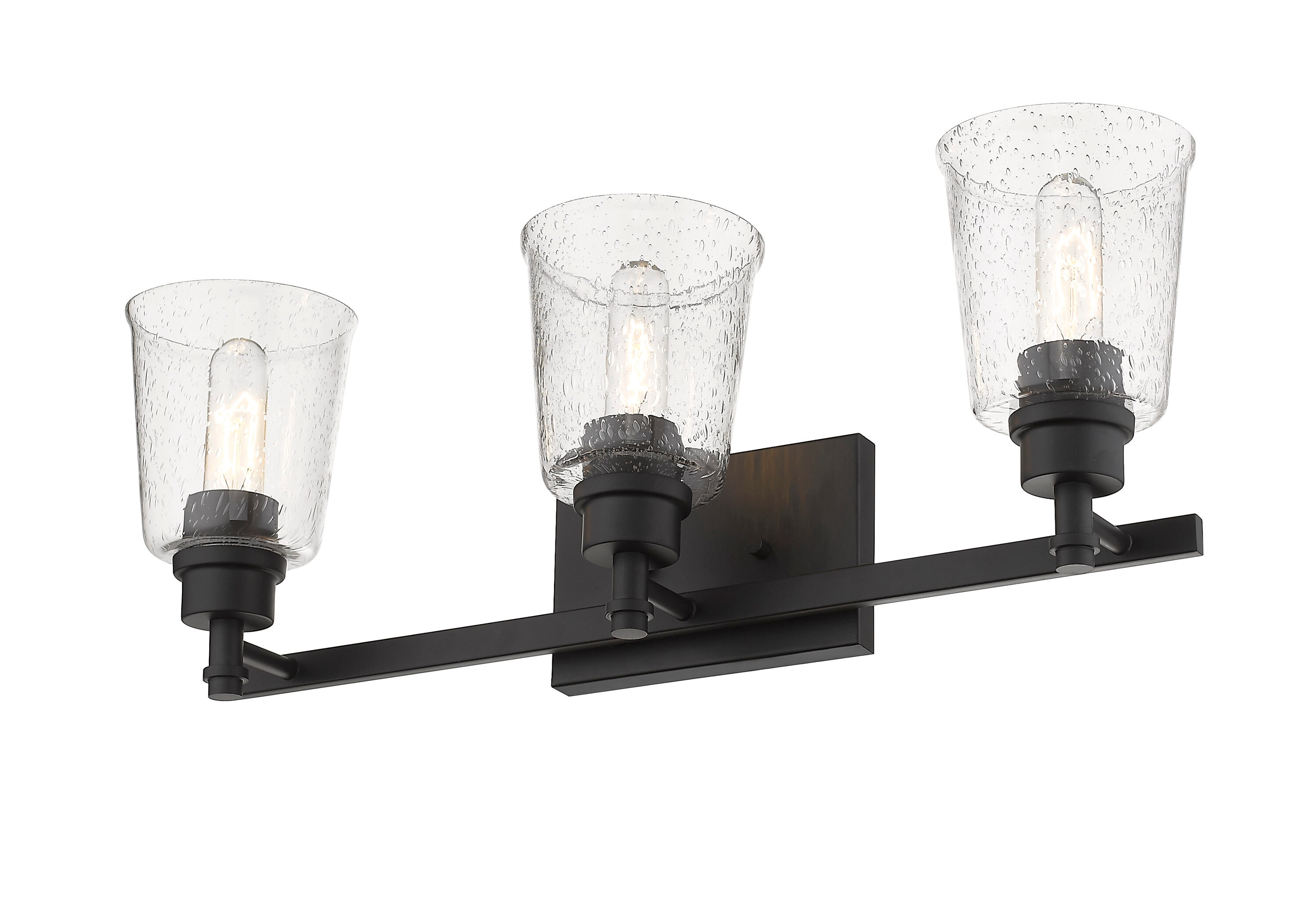 Z-Lite Bohin 24-in 3-Light Matte Black Modern/Contemporary Vanity Light ...