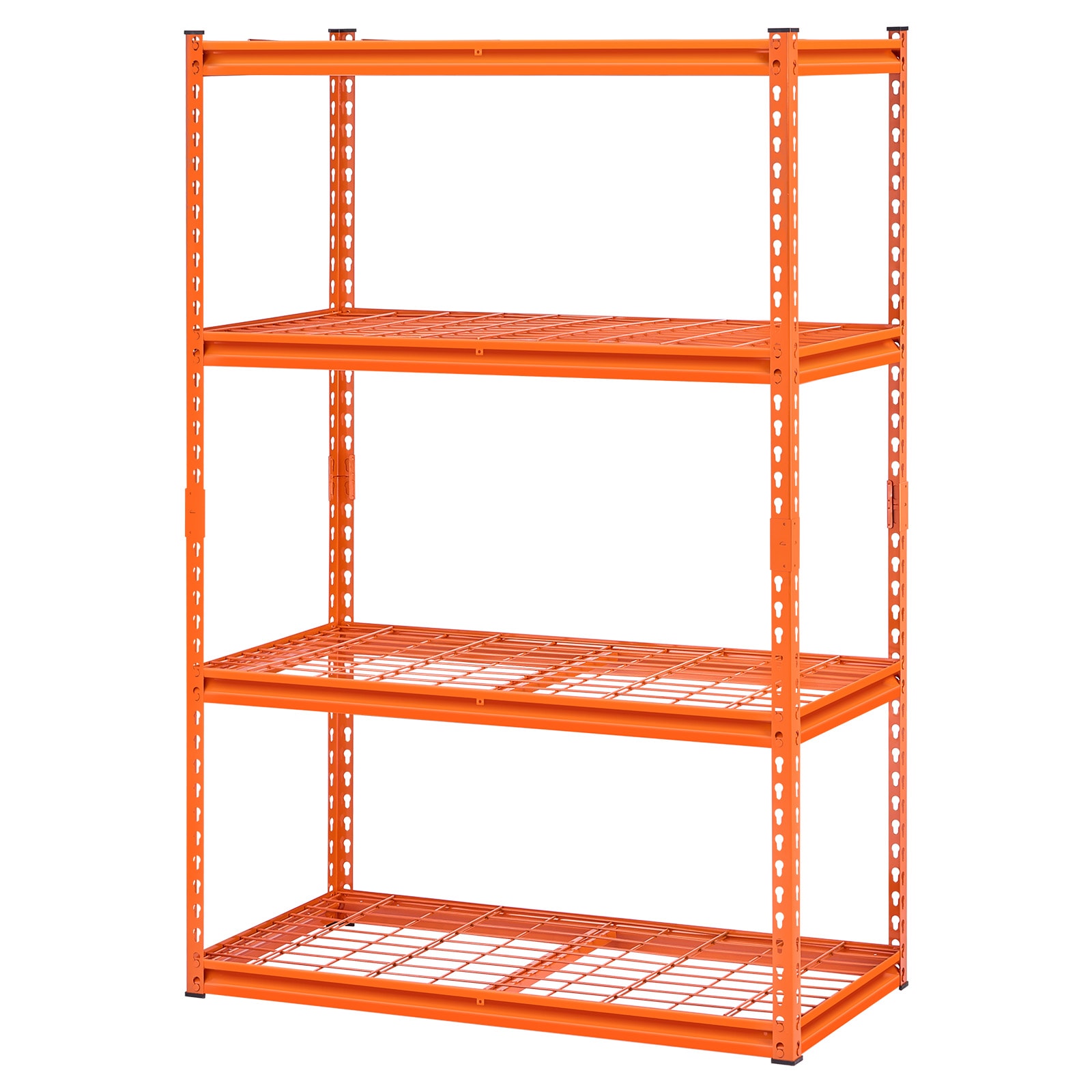 Vynxaria 4-Tier Adjustable Heavy Duty Orange Metal Shelving Unit at ...