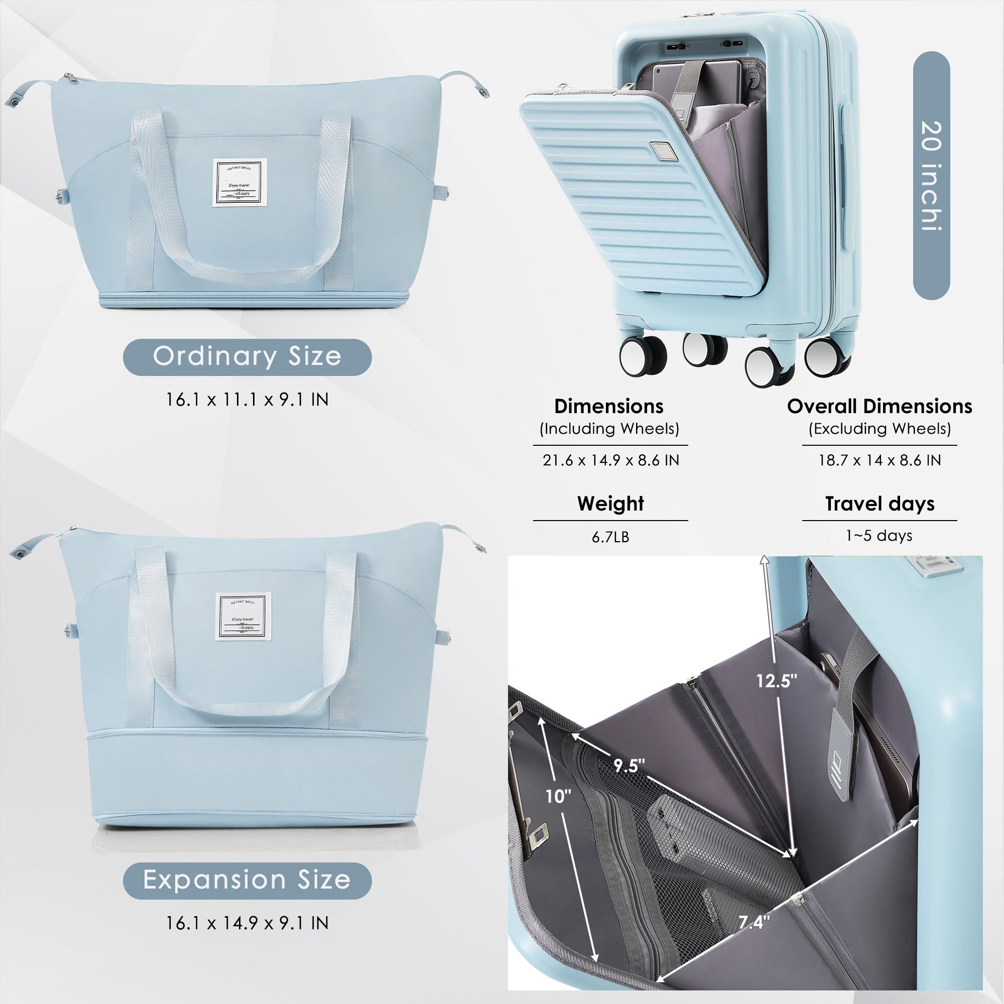 Bybafun YD9600061 Luggage-And-Luggage-Sets - View #2