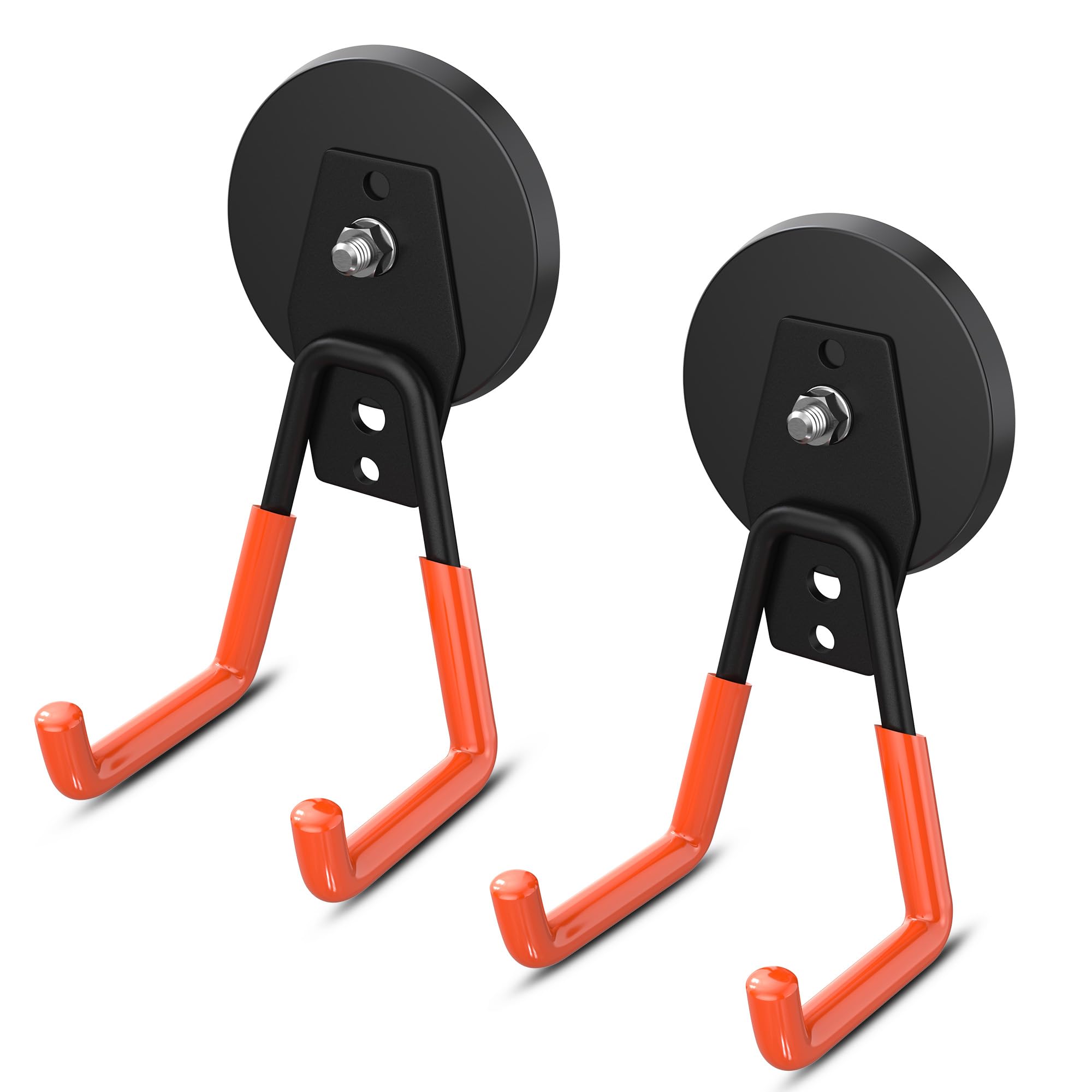 Phyfalip  Large Magnetic Hooks Heavy Duty Neodymium Magnet Tool Hooks Magnetic Storage Holder Utility Hook for Hanging Power Drill Broom Garden