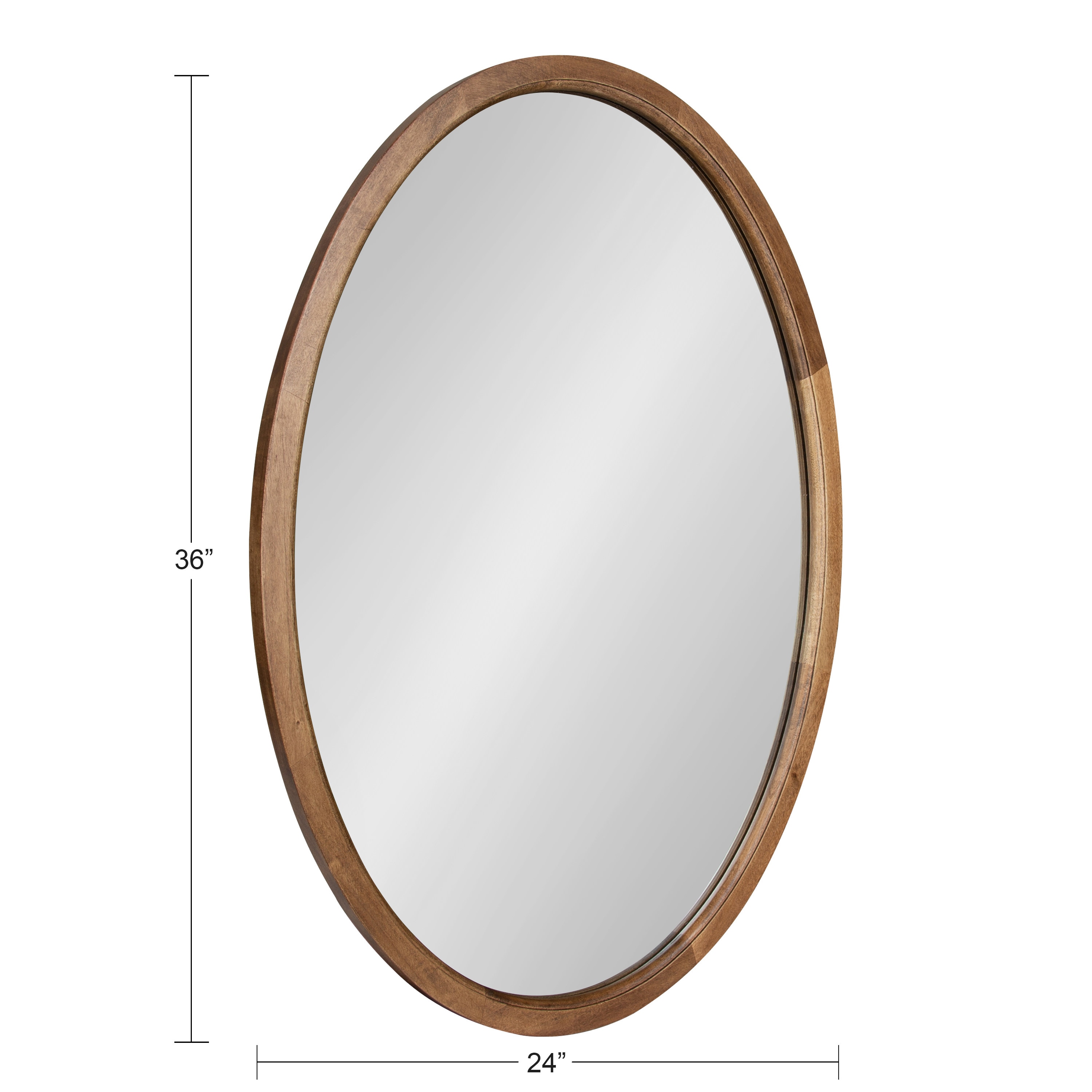 Kate and Laurel Hogan 0.87-in W x 24.01-in H Oval Rustic Brown Framed Wall  Mirror in the Mirrors department at
