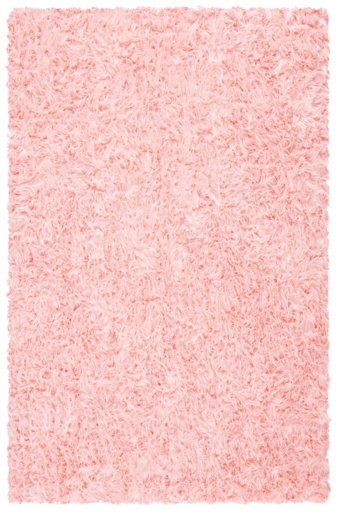 Safavieh FSS235G-5 Faux Sheep Skin Patras 5 x 8 (ft) Loomed Synthetic Pink Rectangular Indoor Solid Area rug