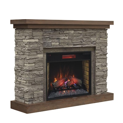 Chimney Free 54 In W Brown Ash Infrared, Chimney Free Electric Fireplace Tv Stand