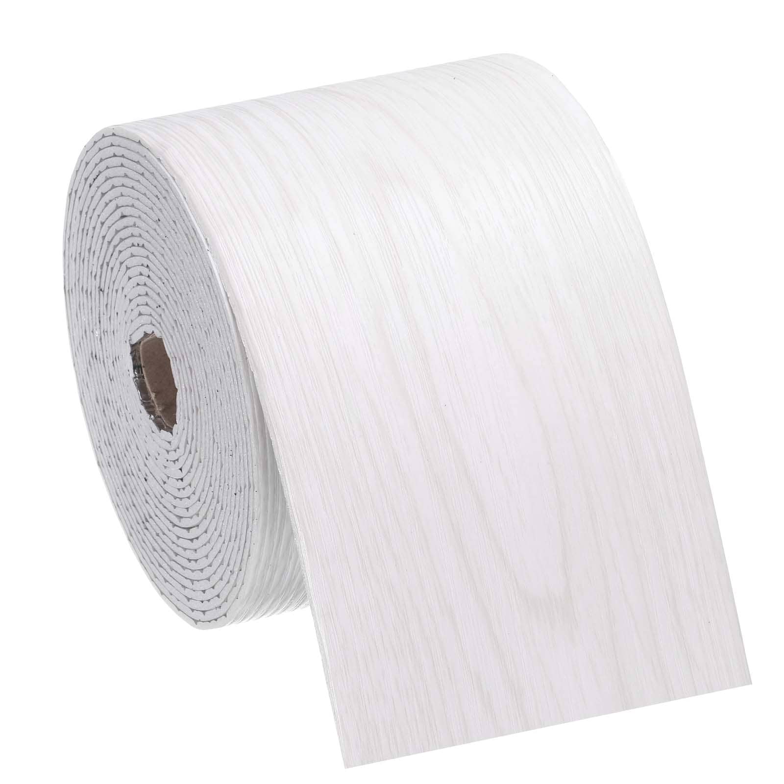 Unique Bargains Peel and Stick Waterproof Wall Border 4in x 197in White Wood Grain Removable Wallpaper Border Sticker Trim Wall Edging Lines for Wall Corner Table Furniture Mirror Frame