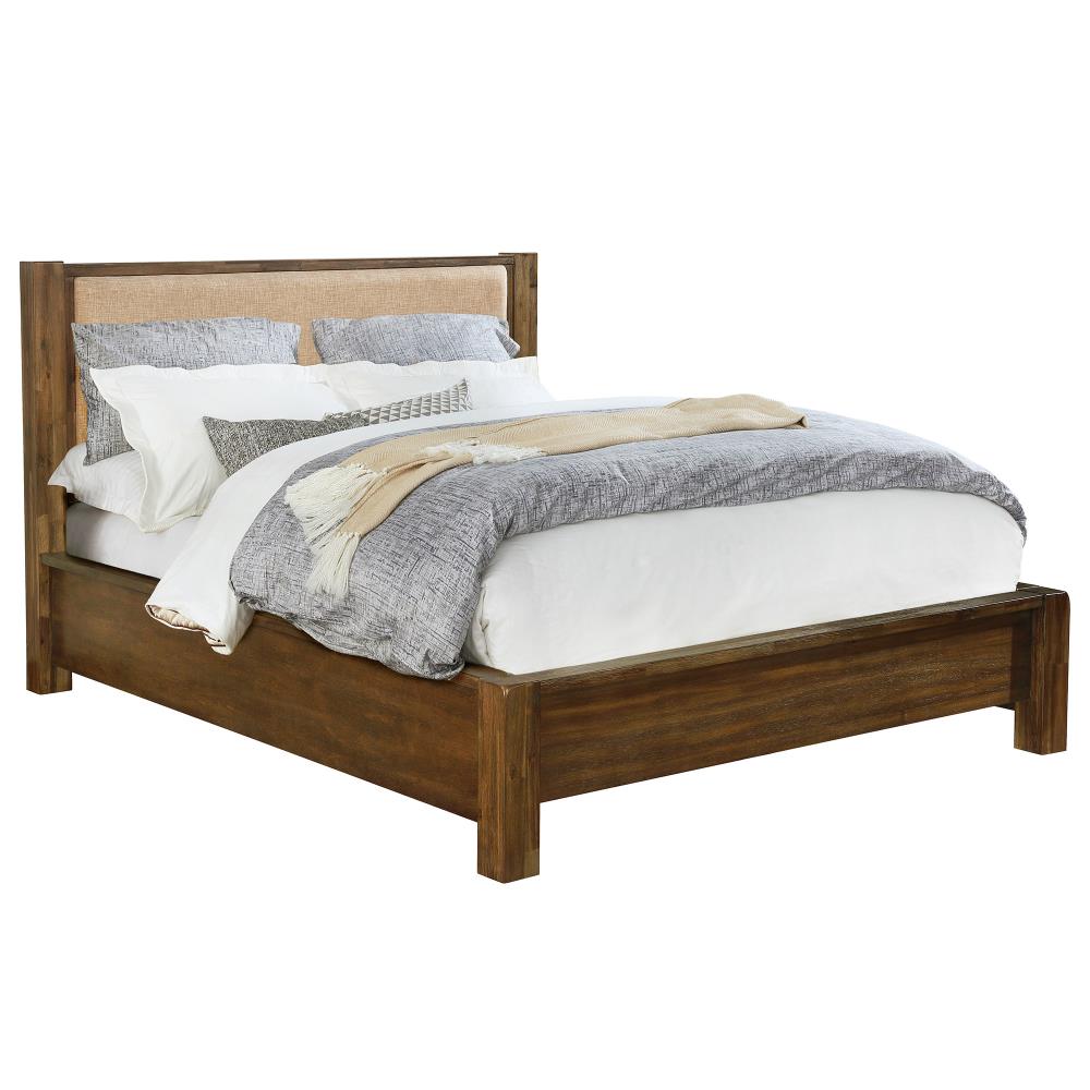 Worldwide Homefurnishings Walnut King Wood Platform Bed In The Beds ...