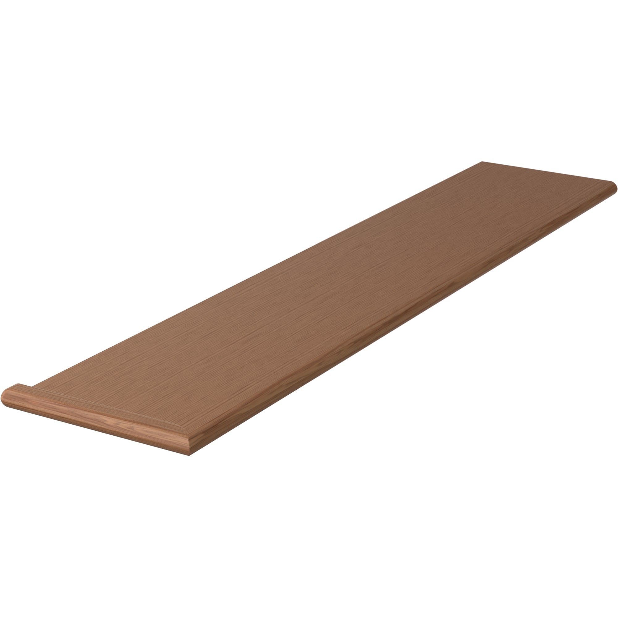 L.J. Smith Stair Systems 807010X481RV-WO 48-in x 10.5-in x 1-in Brown White oak Reversible return Bullnose Stair Tread