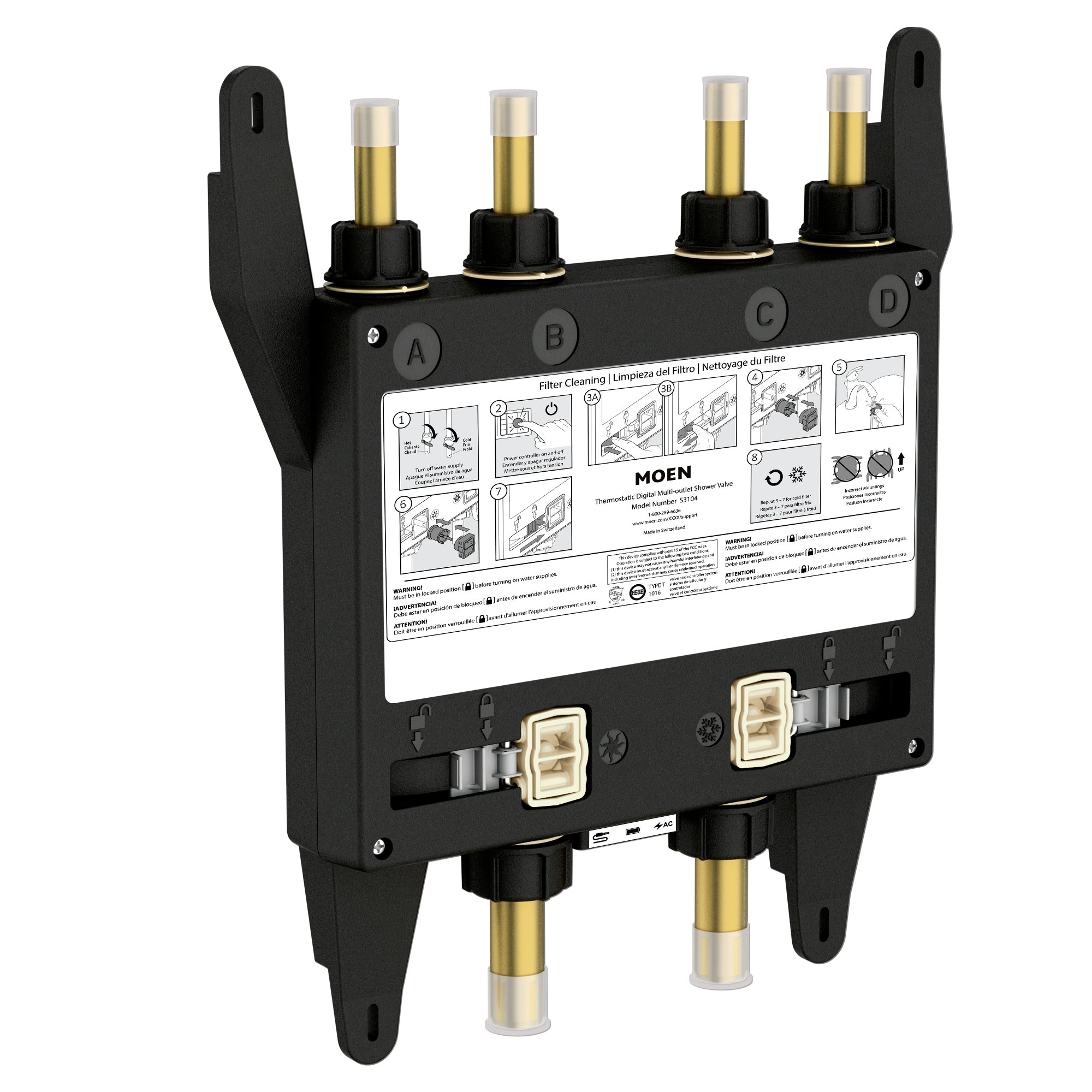 Moen S3104 U by 3/4-in ID 3/4-in OD Copper Thermostatic mixing valve