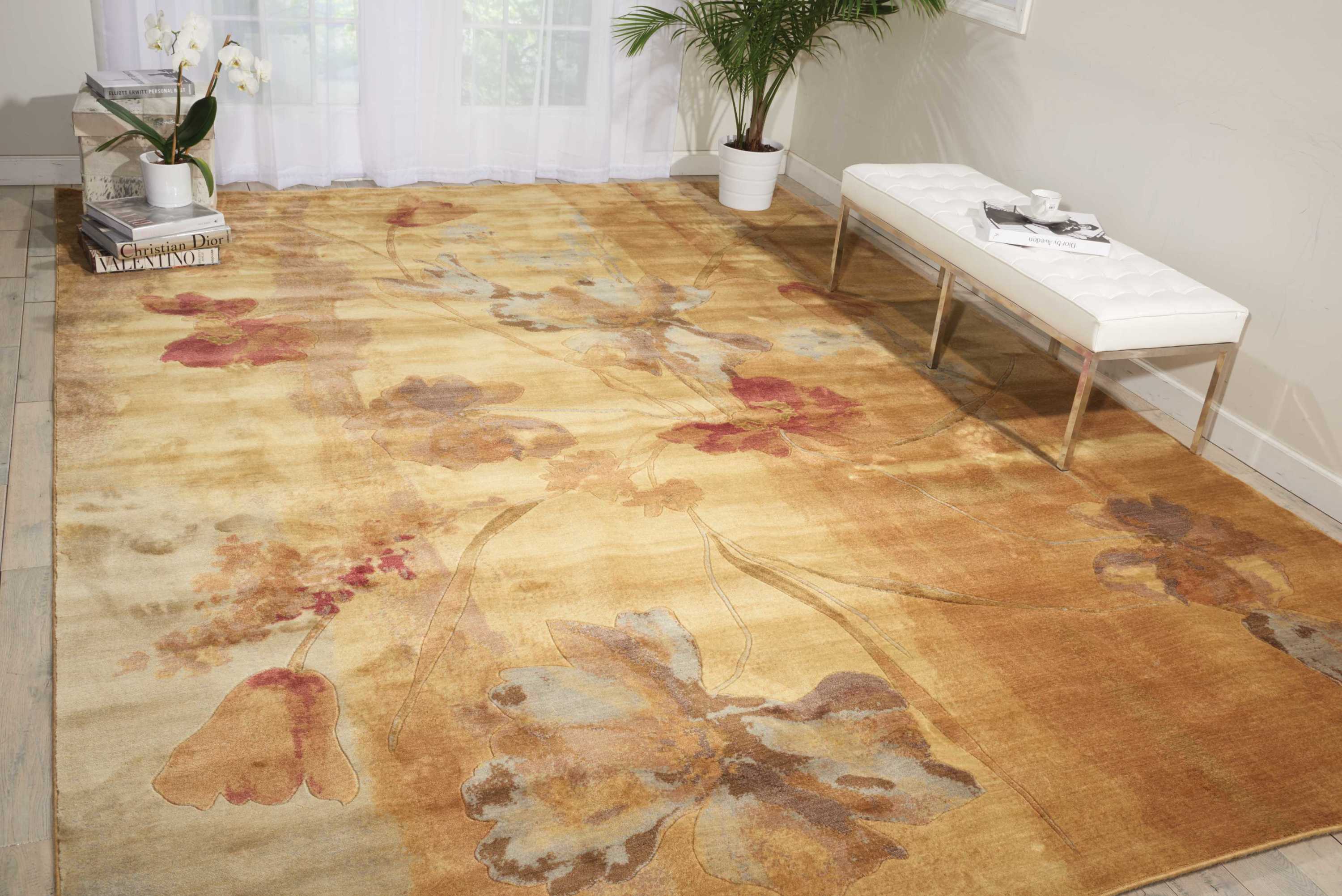 Nourison 57976 Somerset 3 x 5 (ft) Synthetic Beige Rectangular Indoor Abstract Area rug