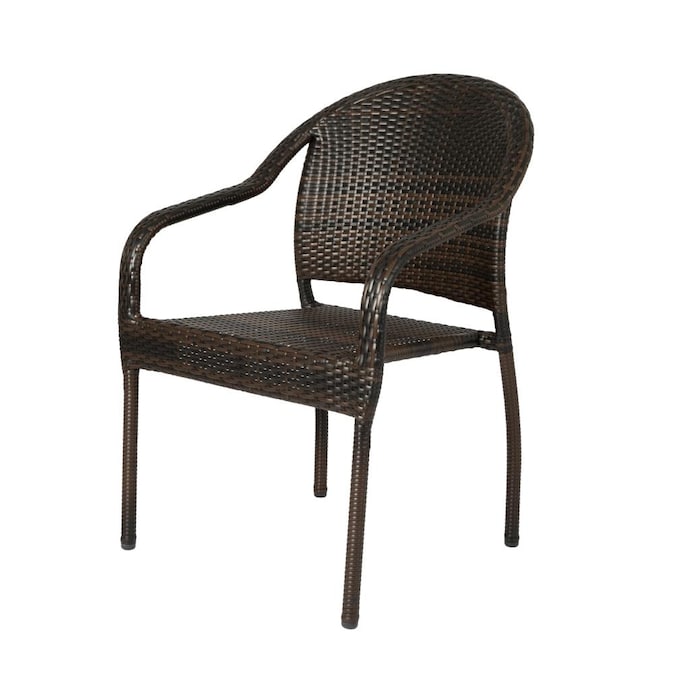 Patio Sense 4 Wicker Stackable Mocha, Stacking Outdoor Chairs