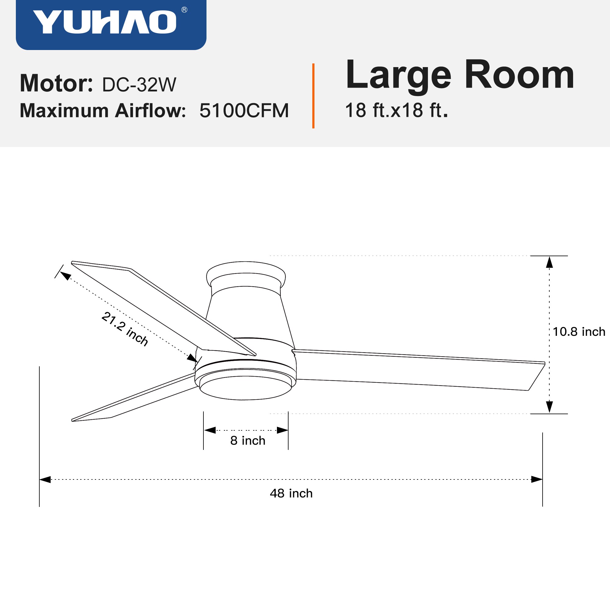 WELLFOR SYMBE-39942 Ceiling-Fans - View #4