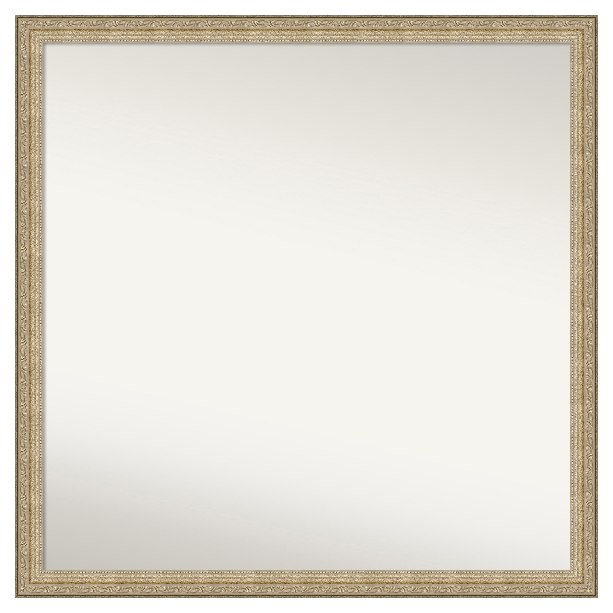 Amanti Art - Non-Beveled Mirror Paris Champagne Framed Wood Bathroom Wall Mirror 28.25 x 28.25 in.