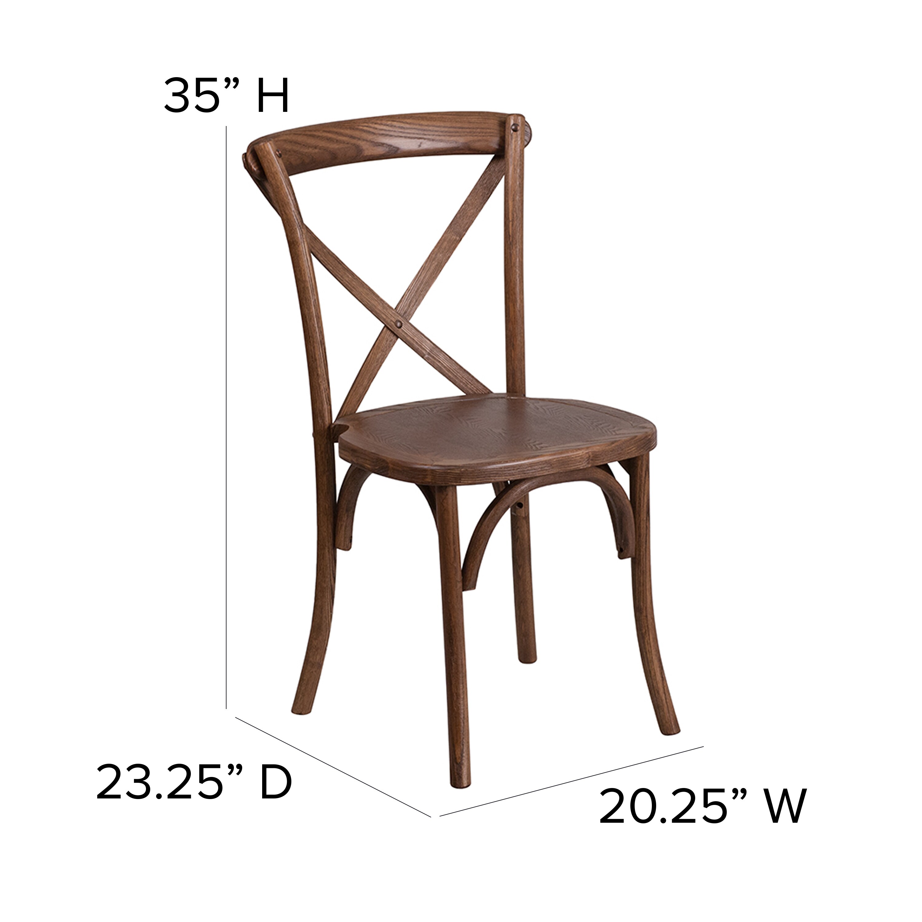 Hercules Series Stackable Wood Cross Back Chair with Cushion Mahogany