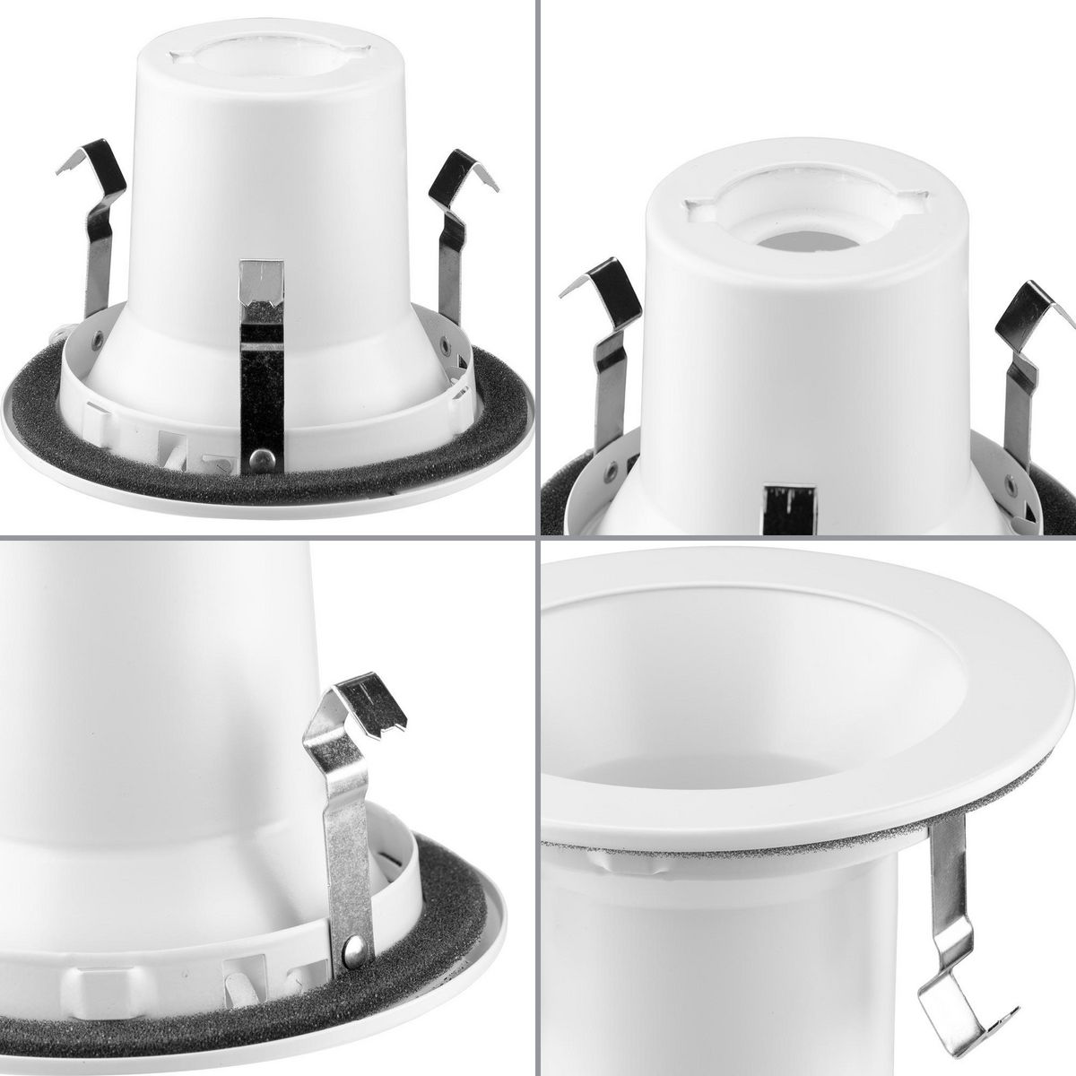 White Aluminum 4" LED Recessed Open Shower Trim
