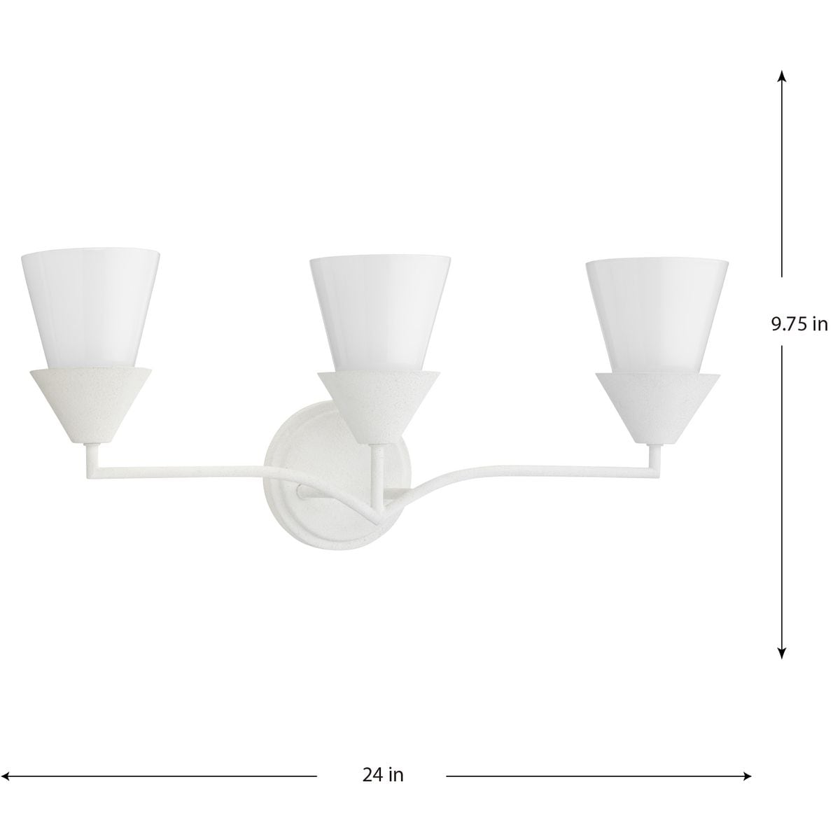 Pinellas White Plaster 3-Light Modern Vanity Fixture