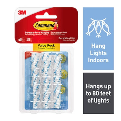 17026CLR 3M Command Clear Decorating Clips Damage Free Hanging Strips