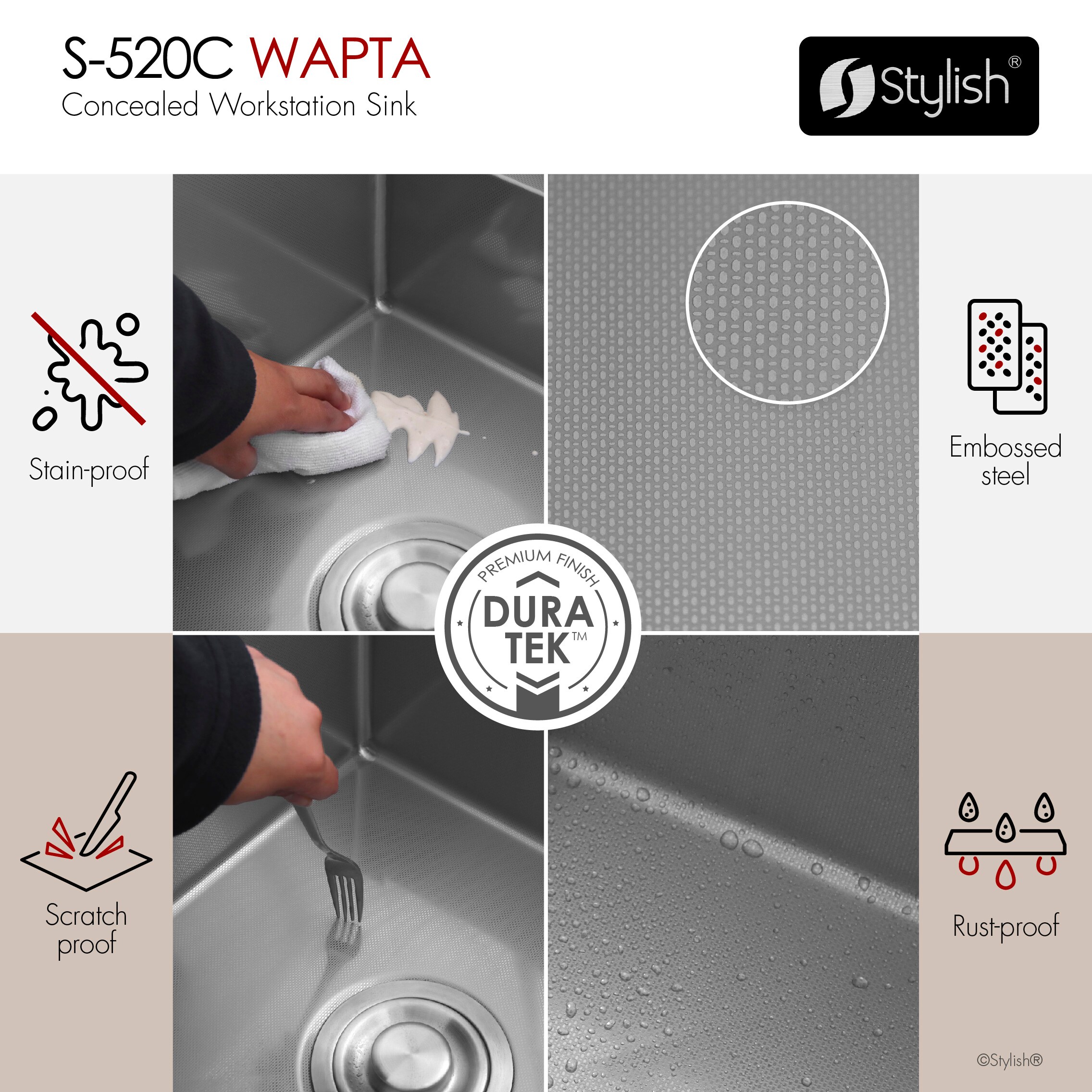Stylish S-520C Kitchen-Sinks - Thumbnail View #4