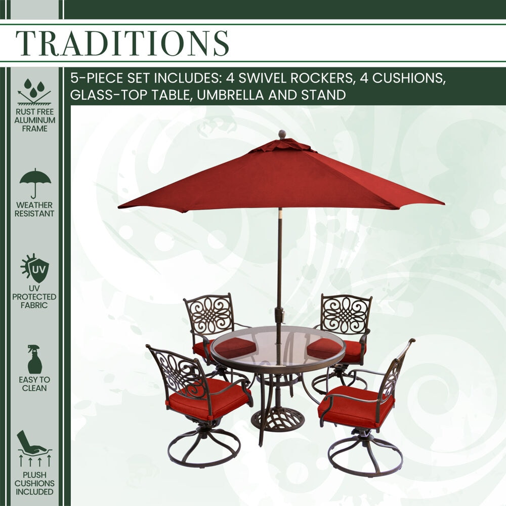 Hanover TRADDN5PCSWG-SU-R Patio-Dining-Sets - View #2