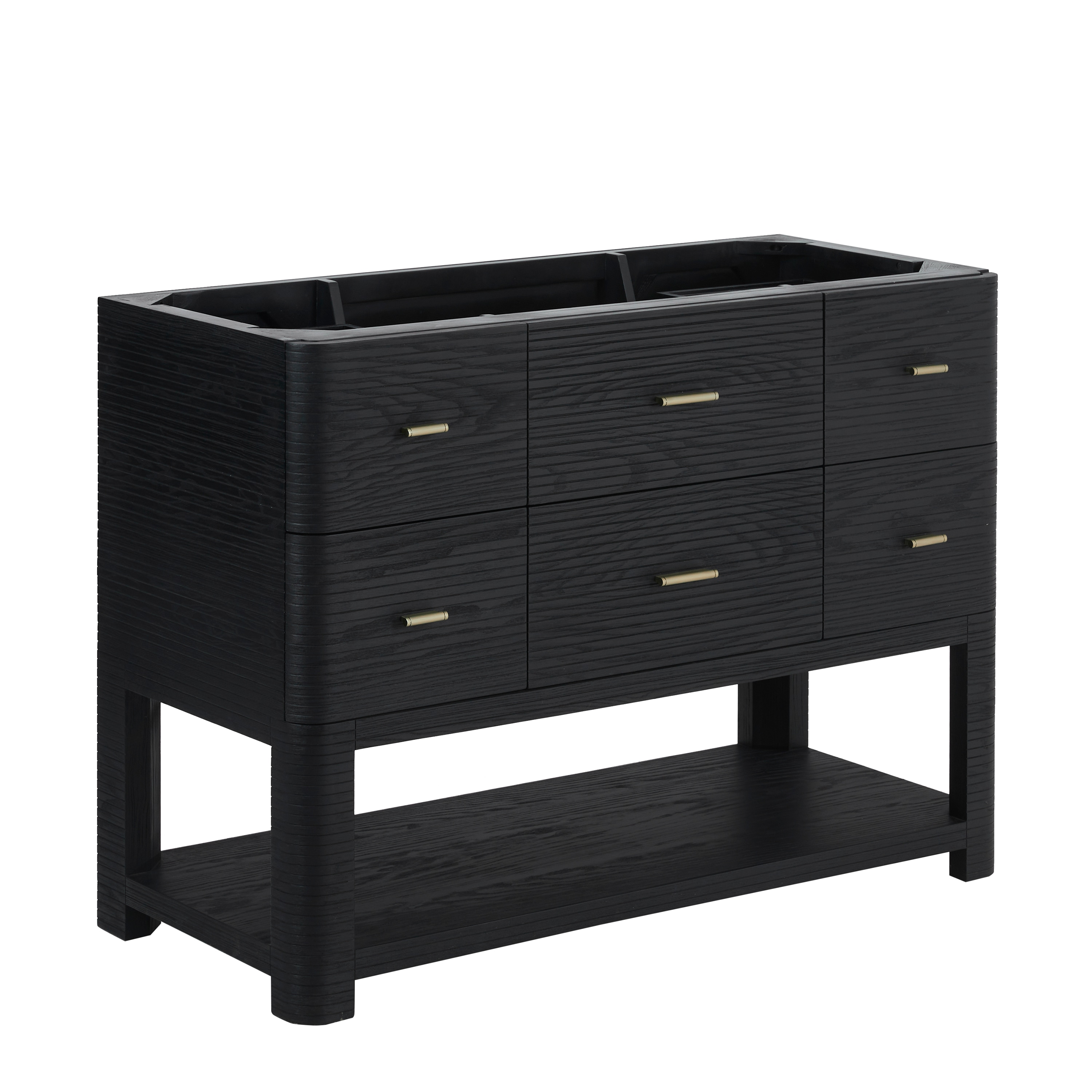 James Martin Vanities D704-V48-CBO Lucian 48-in Carbon Oak Bathroom Vanity Base Cabinet without Top