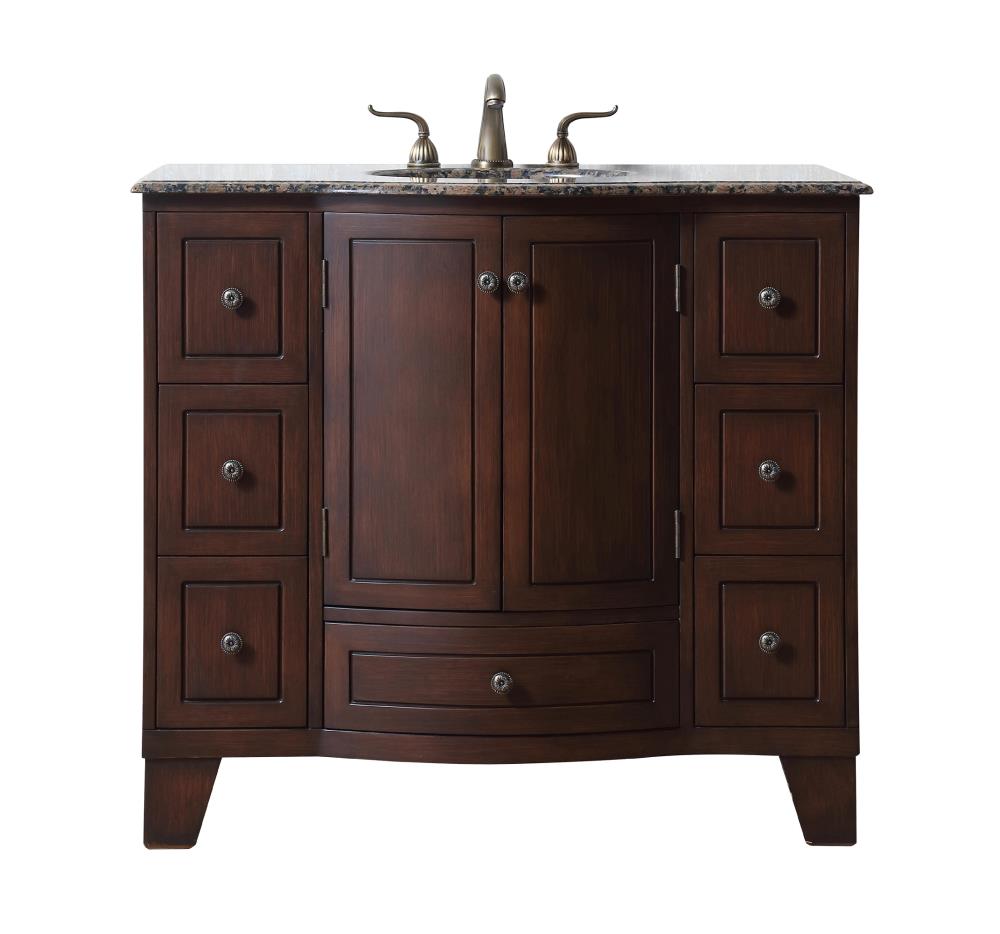 Stufurhome 40-in Dark Cherry Undermount Single Sink Bathroom Vanity ...