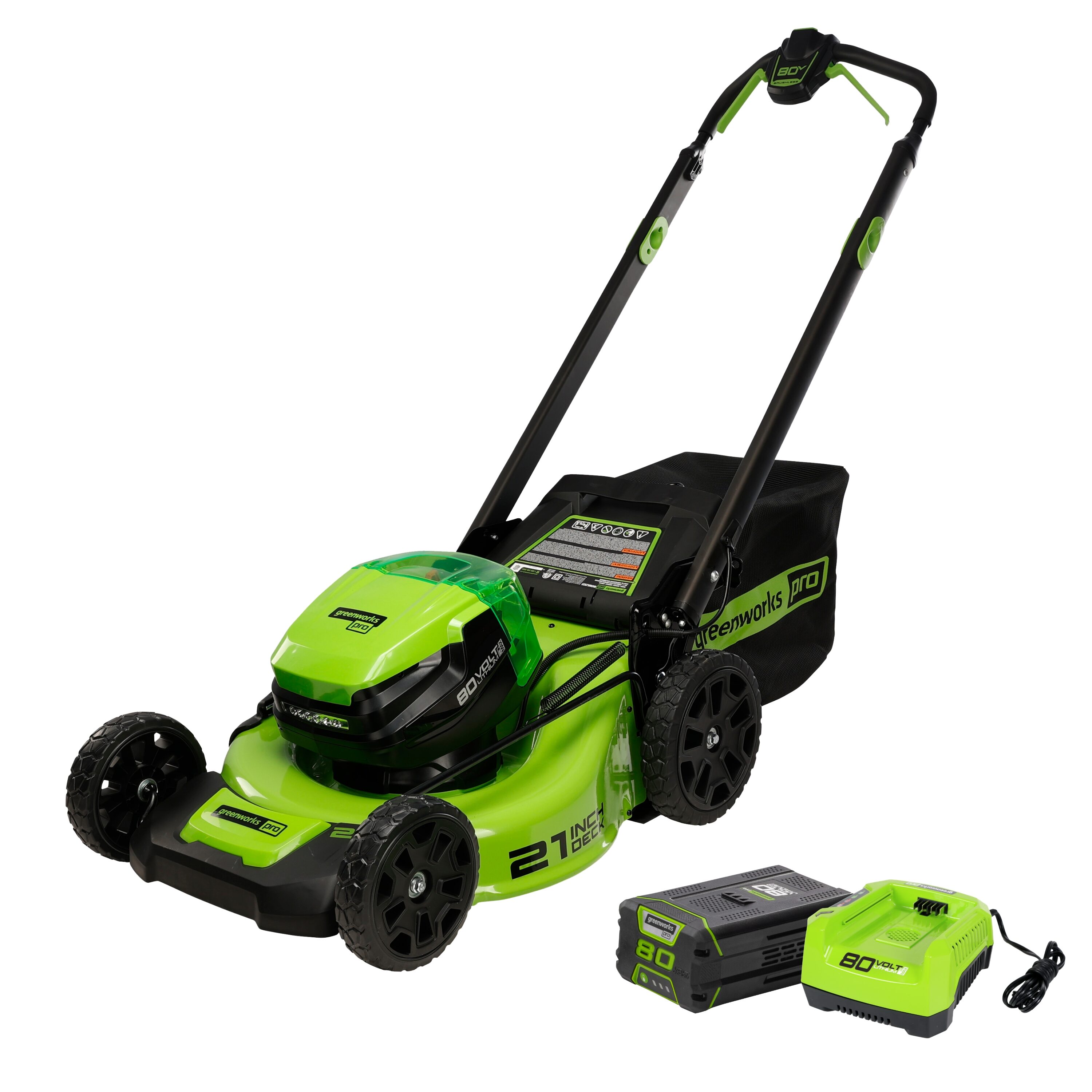 Greenworks 80-volt Max 21-in Cordless Push Lawn Mower 4 Ah (1-Battery and  Charger Included) in the Cordless Electric Push Lawn Mowers department at