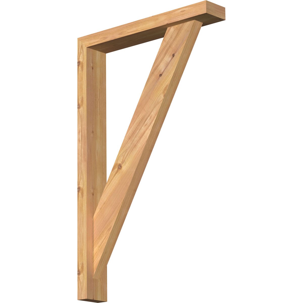 Ekena Millwork 1464819 Traditional Block Smooth Bracket with Offset Brace Western Red Cedar Wood Standard Bracket