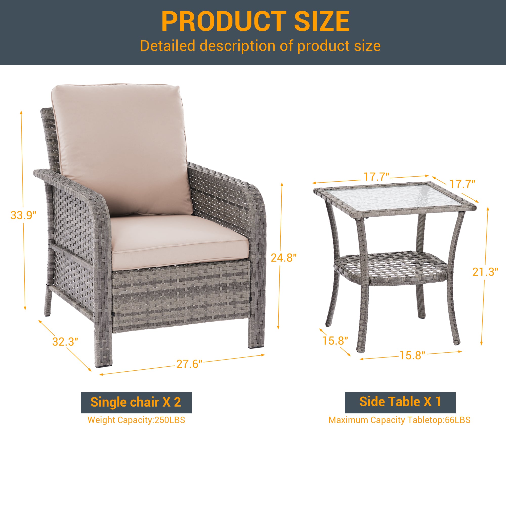 Sonkuki SD-PS-155S2HSD-T2 Patio-Conversation-Sets - View #3
