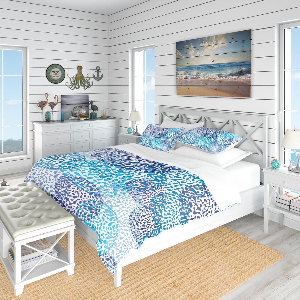 Designart BED19012-Q 3 -Piece Blue Queen Duvet cover Set