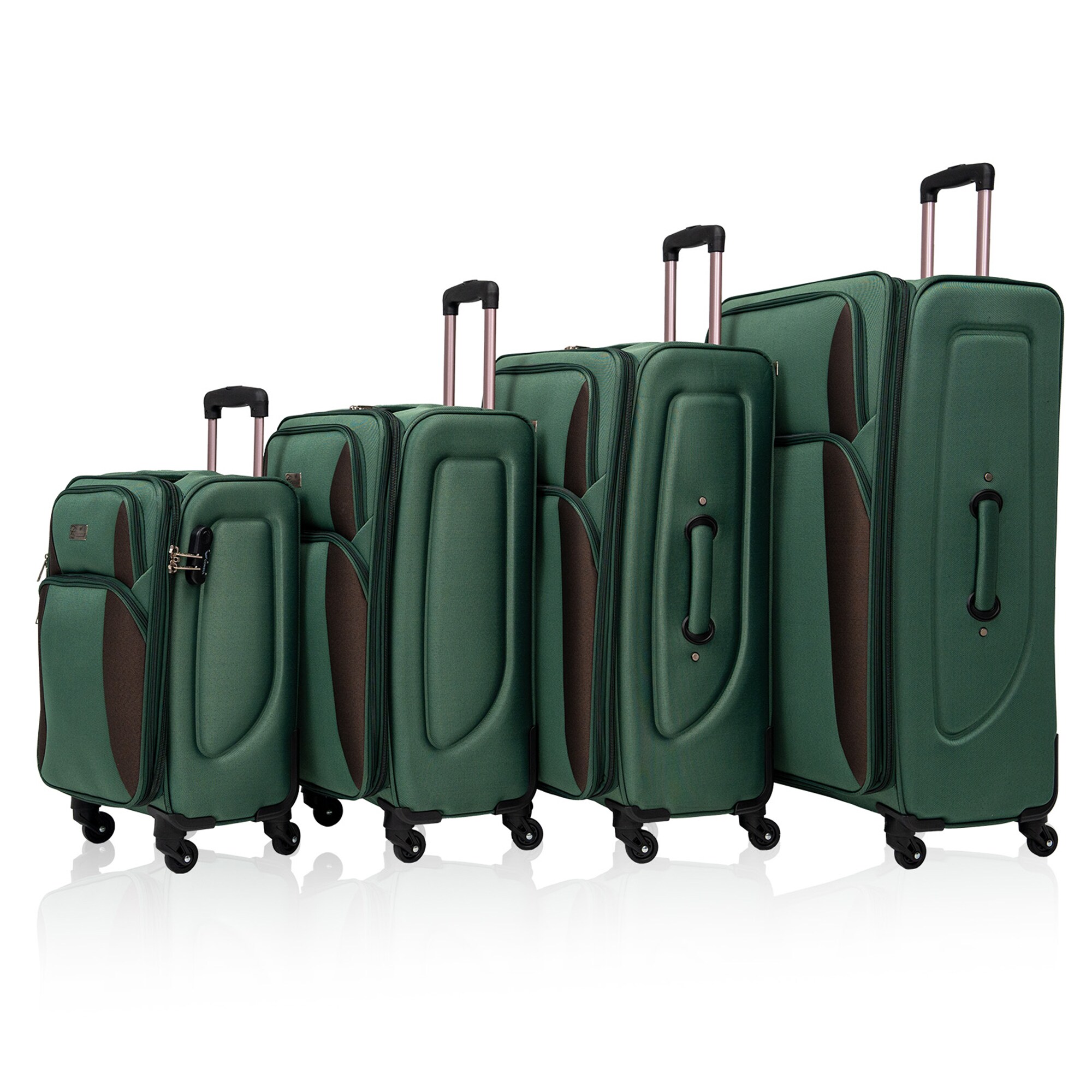 SINOFURN SYD9600012PP 19.1x13.8x32 Dark Green Fabric Softshell Suitcase set 4 -Bag