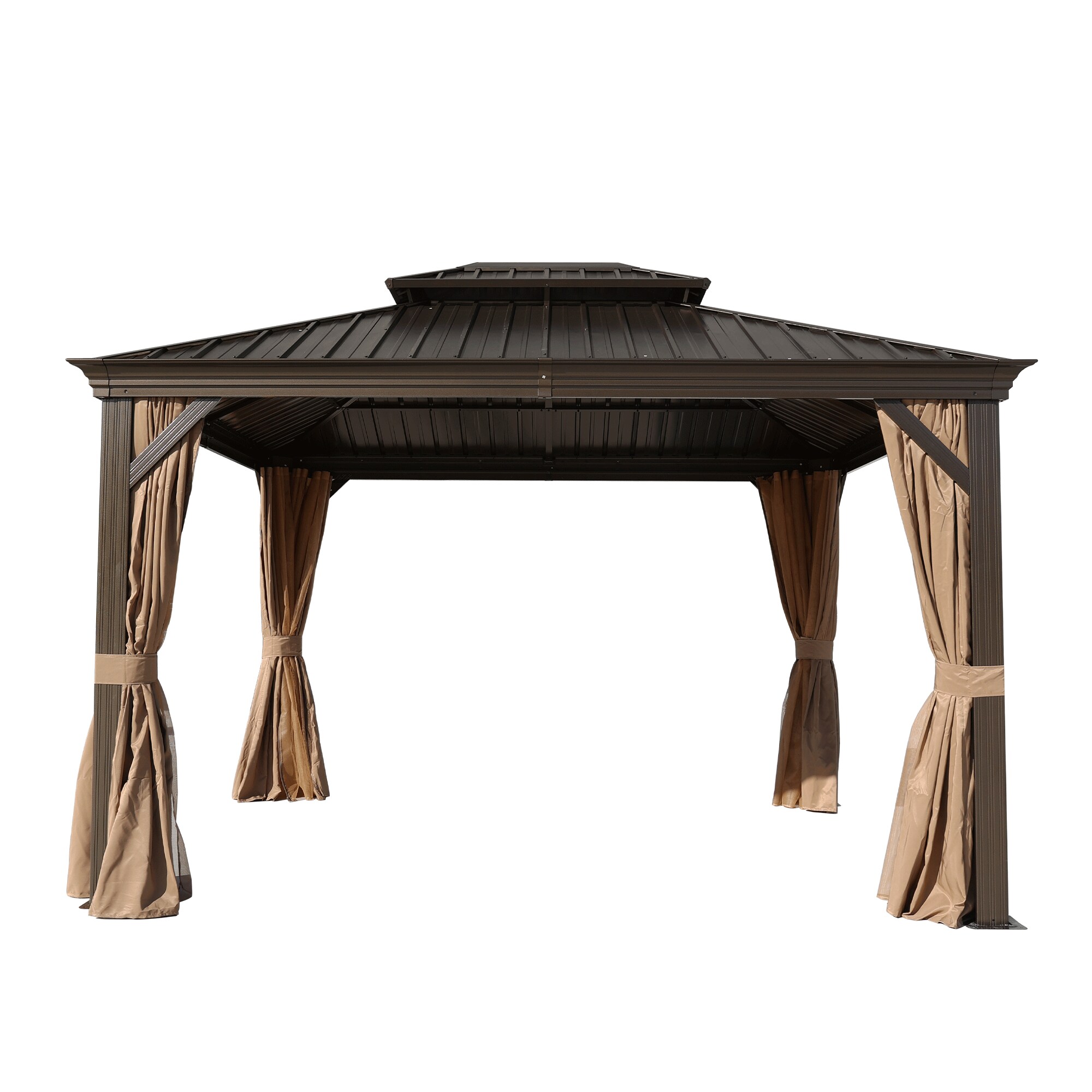JIMSMAISON BOTTCG02BRO 12-ft x 10-ft Brown Rectangle Hardtop Steel Roof